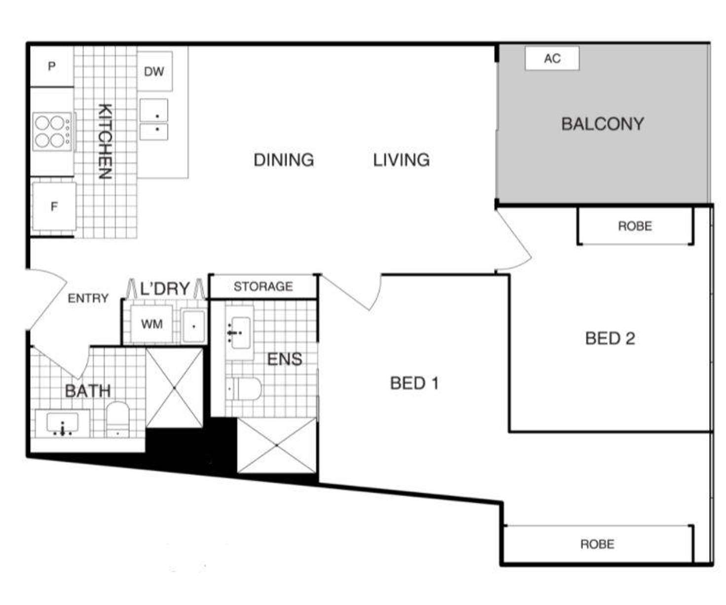 Floorplan of Homely apartment listing, 1312/15 Bowes Street, Phillip ACT 2606