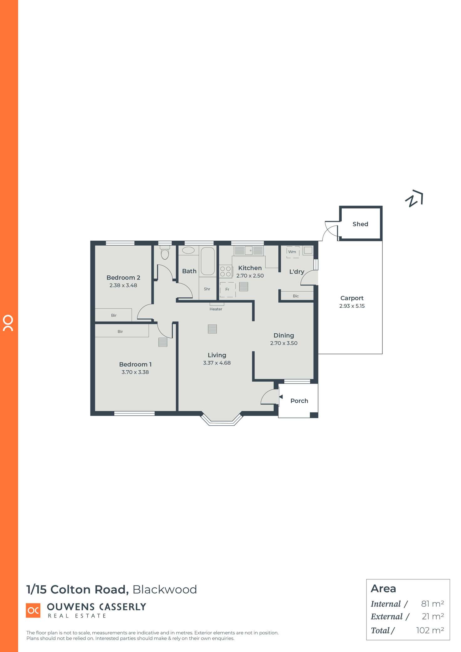 Floorplan of Homely unit listing, 1/15 Colton Road, Blackwood SA 5051