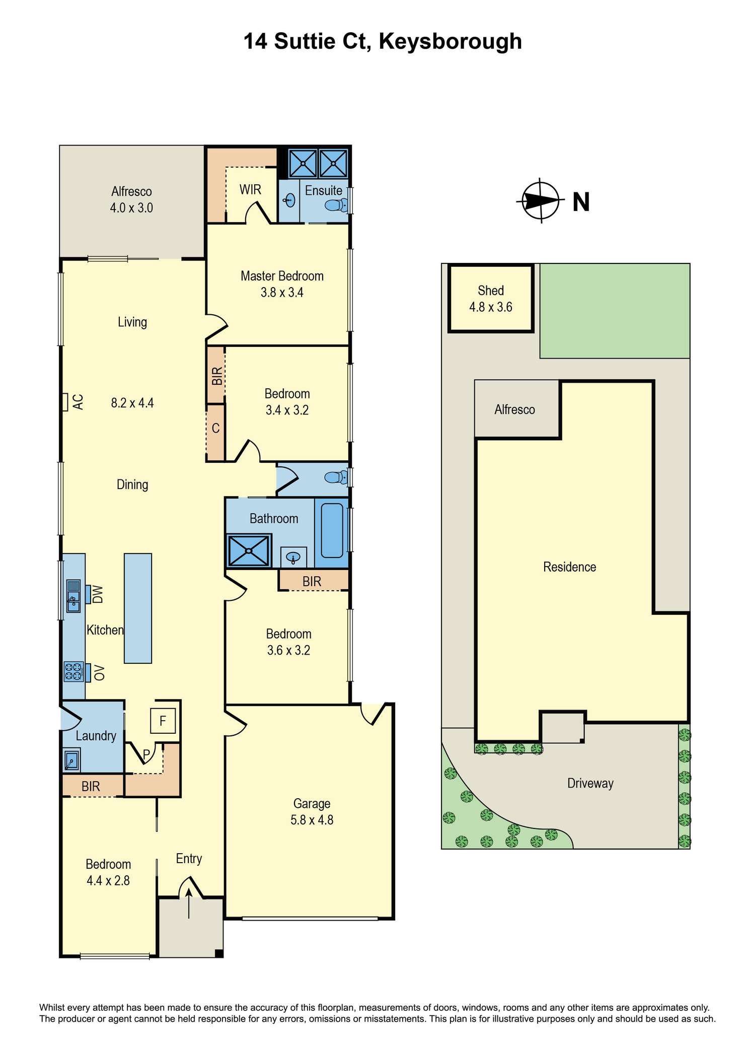 Floorplan of Homely house listing, 14 Suttie Court, Keysborough VIC 3173