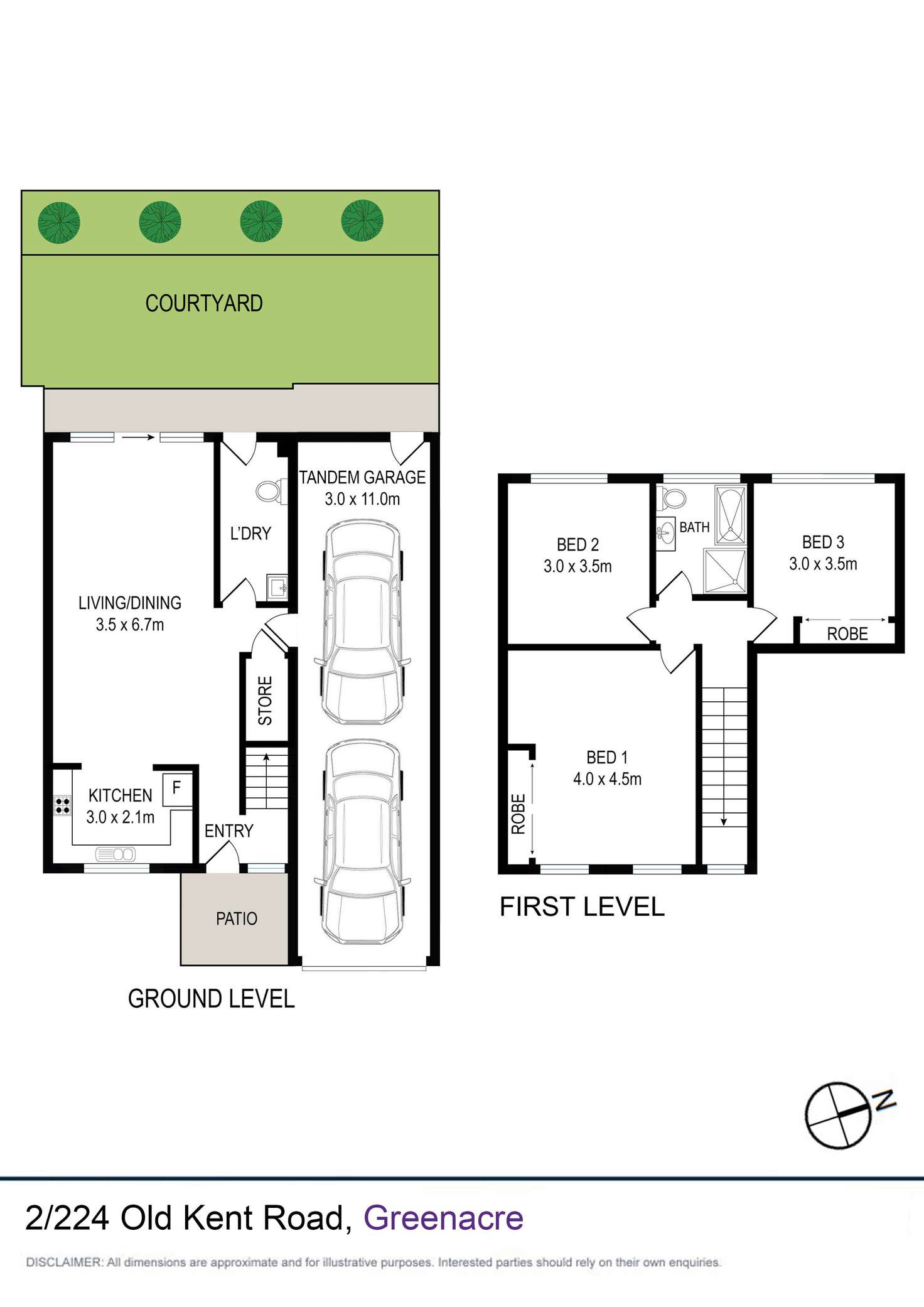 Floorplan of Homely townhouse listing, 2/224 Old Kent Road, Greenacre NSW 2190