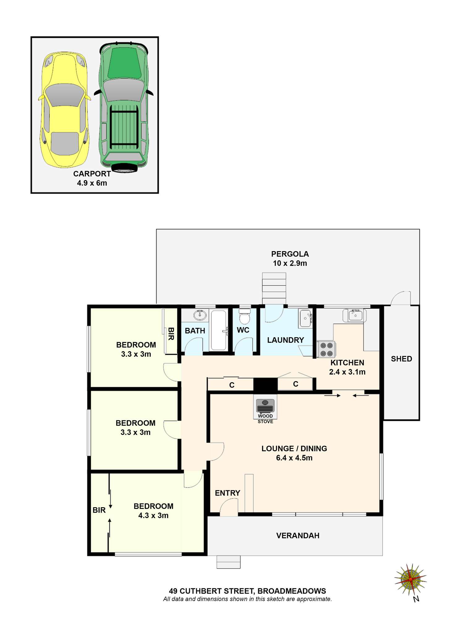 Floorplan of Homely house listing, 49 Cuthbert Street, Broadmeadows VIC 3047