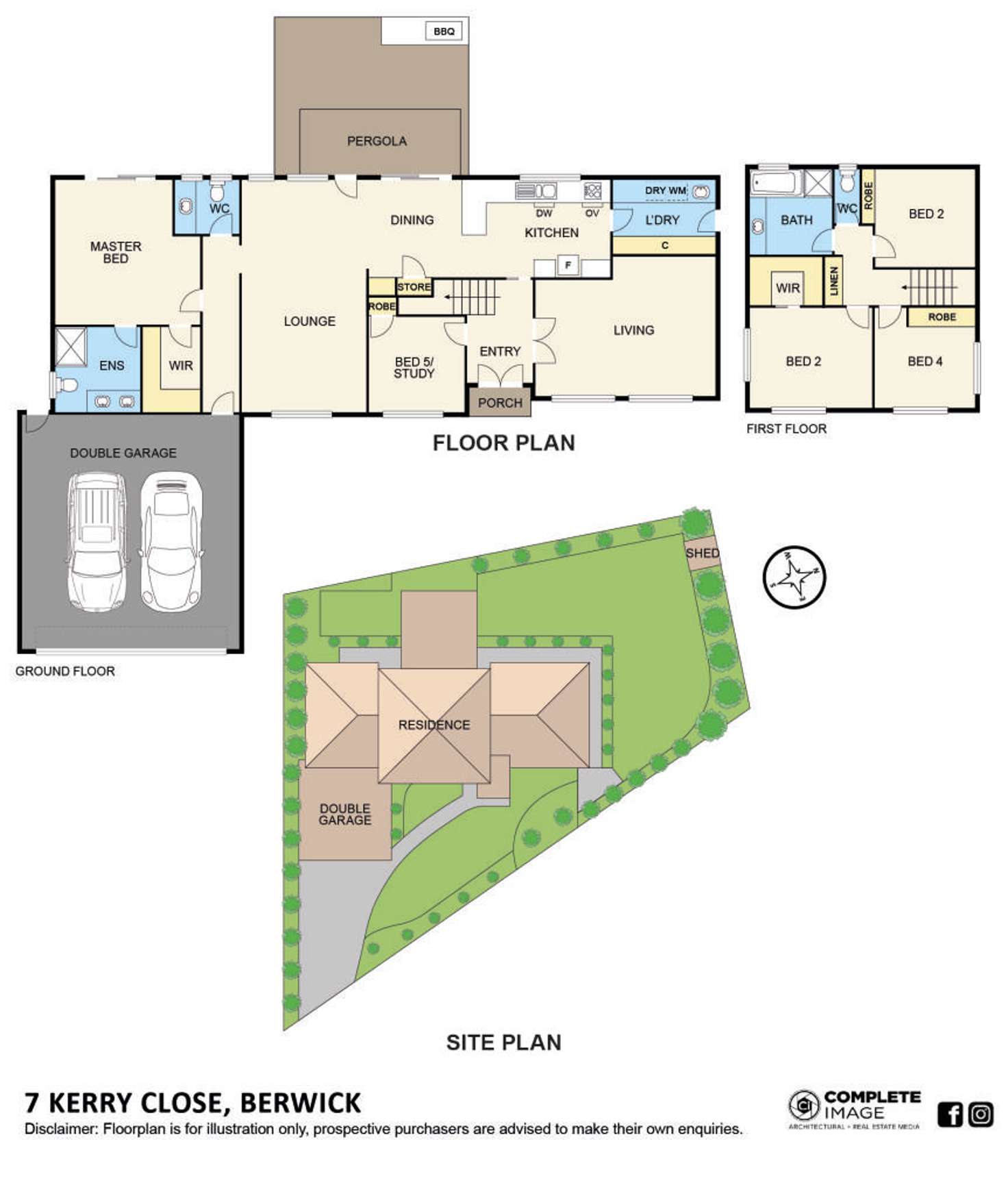 Floorplan of Homely house listing, 7 Kerry Close, Berwick VIC 3806