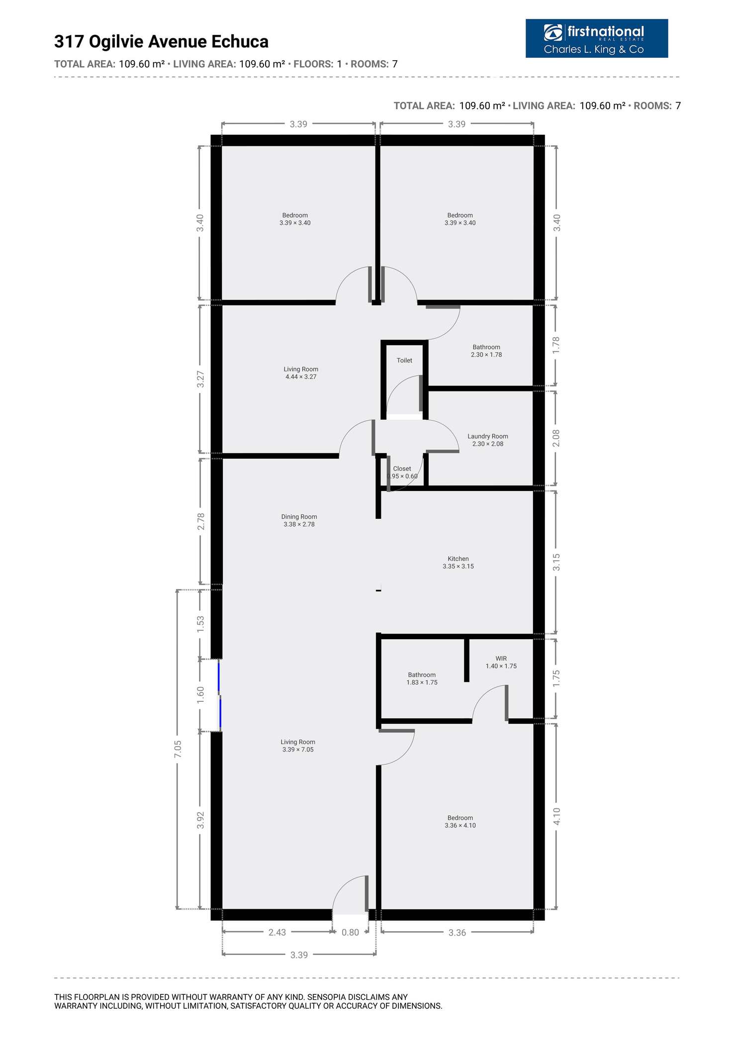 Floorplan of Homely house listing, 317 Ogilvie Avenue, Echuca VIC 3564