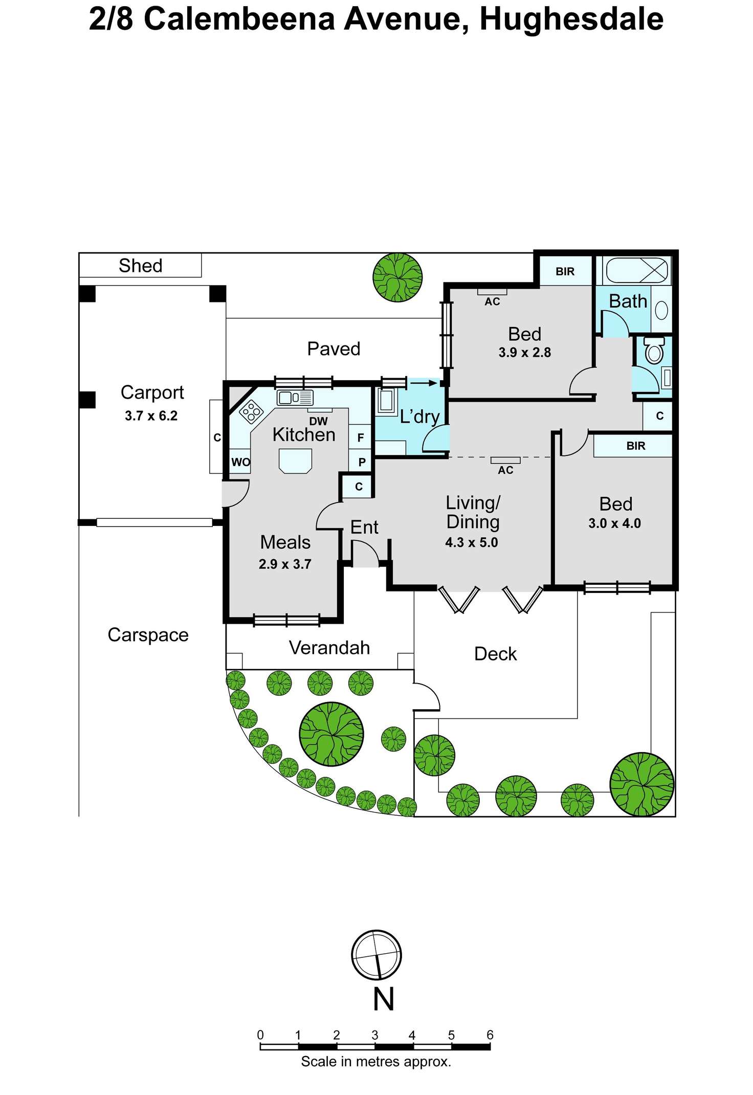 Floorplan of Homely villa listing, 2/8 Calembeena Avenue, Hughesdale VIC 3166