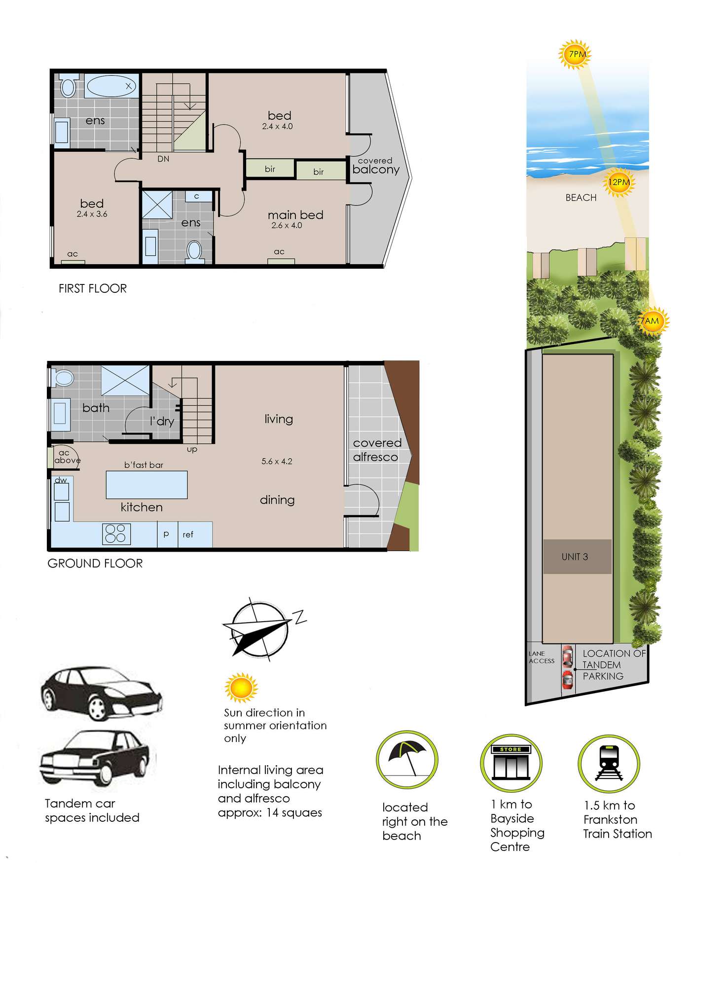 Floorplan of Homely townhouse listing, 3/56 Gould Street, Frankston VIC 3199