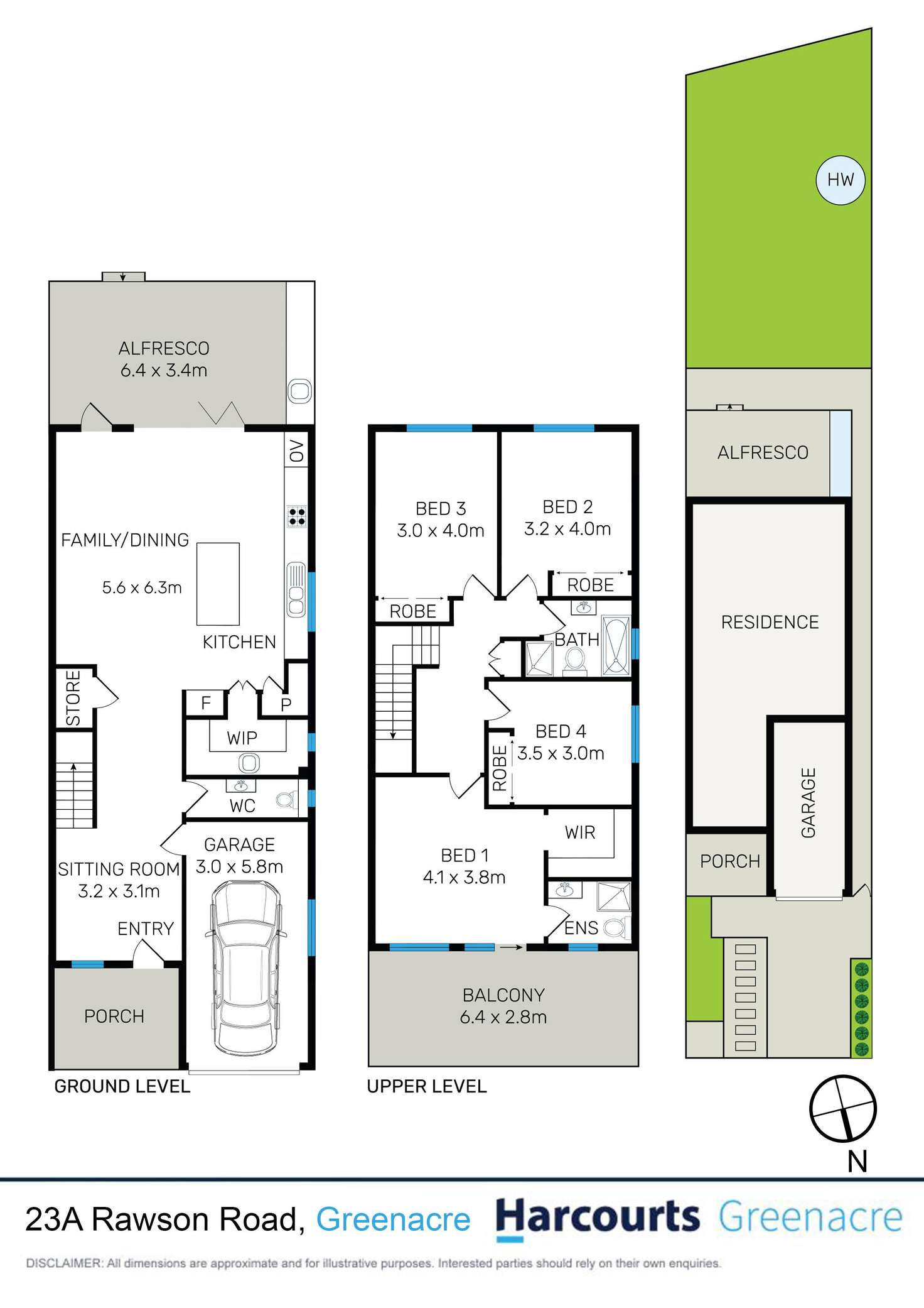 Floorplan of Homely semiDetached listing, 23A Rawson Road, Greenacre NSW 2190