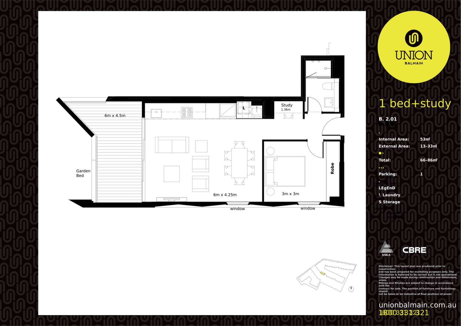 Floorplan of Homely apartment listing, Level 2/1 Nagurra Place, Rozelle NSW 2039