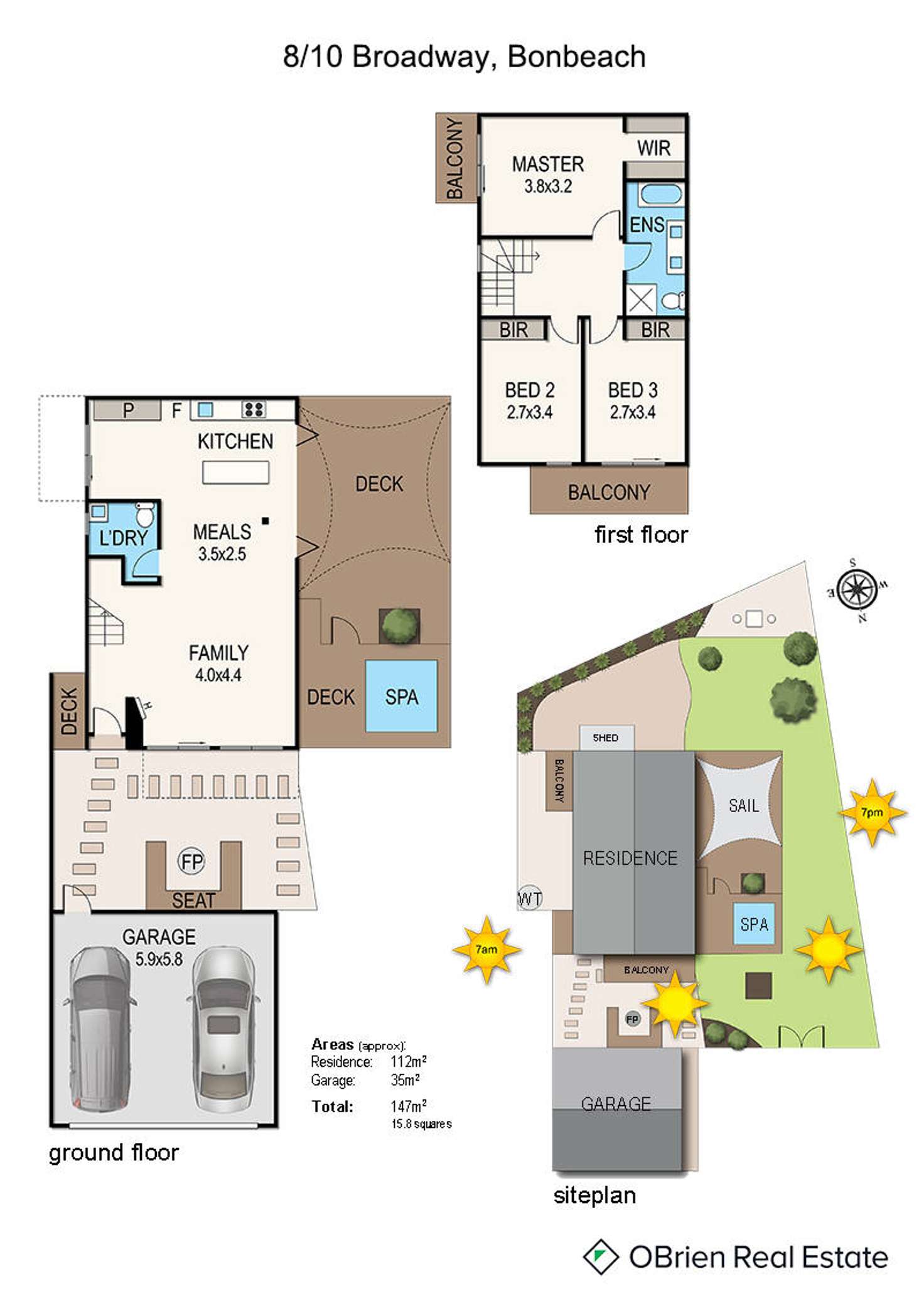 Floorplan of Homely townhouse listing, 8/10 Broadway, Bonbeach VIC 3196