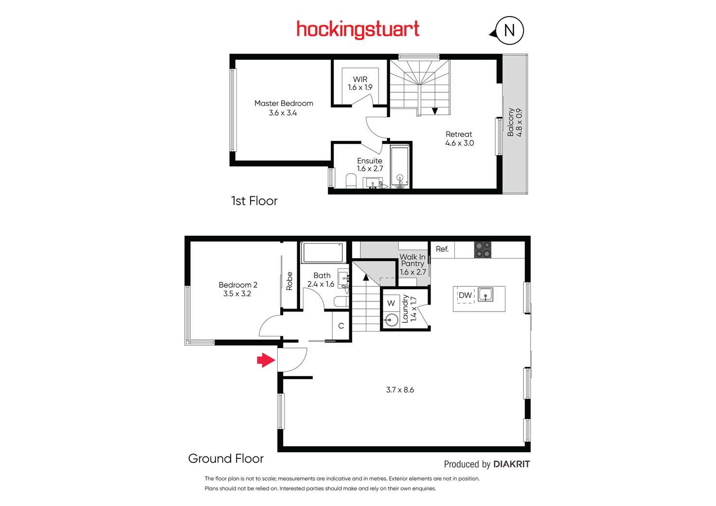 Floorplan of Homely townhouse listing, 3b Lennox Street, Yarraville VIC 3013