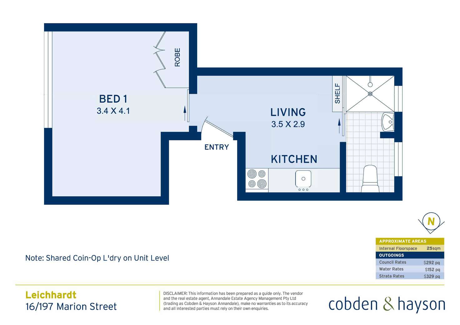 Floorplan of Homely studio listing, 16/197 Marion Street, Leichhardt NSW 2040