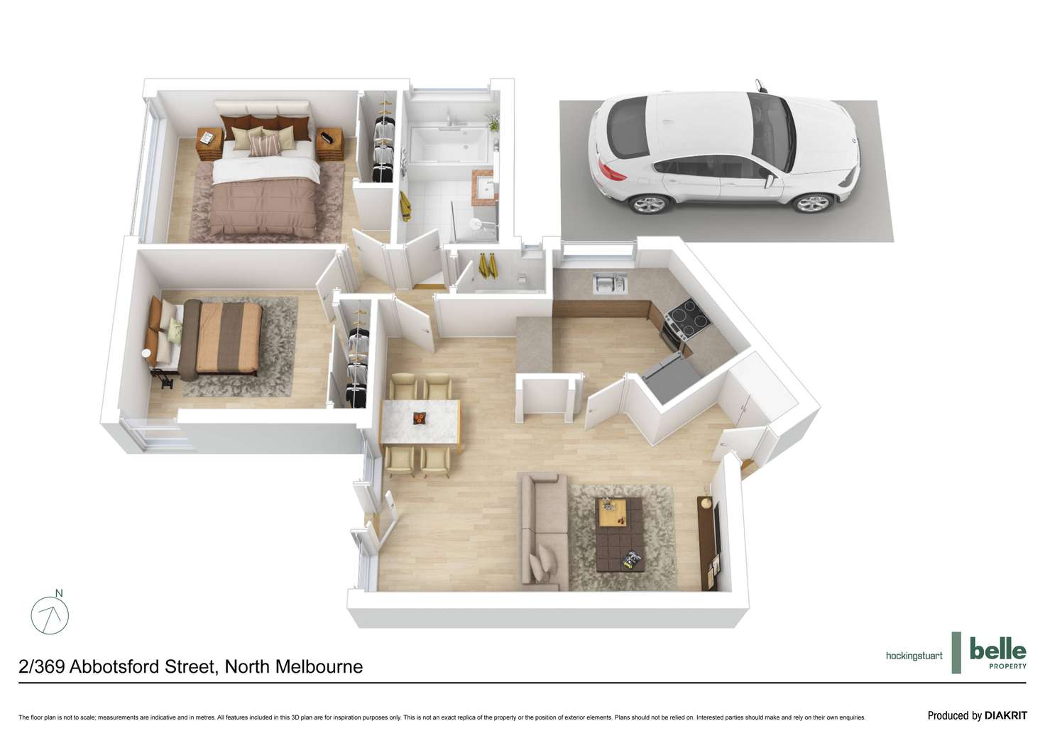 Floorplan of Homely apartment listing, 2/369 Abbotsford Street, North Melbourne VIC 3051