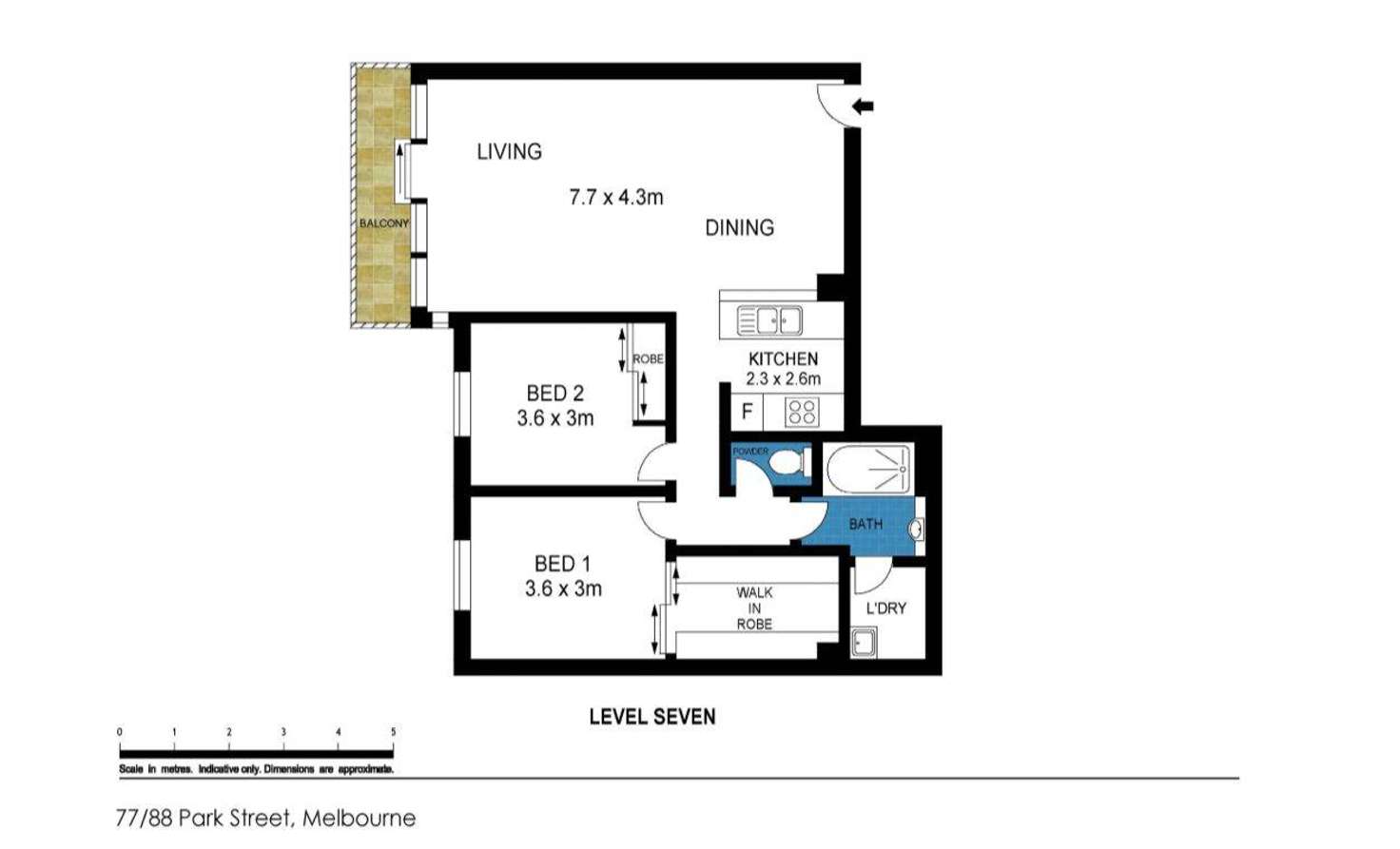 Floorplan of Homely apartment listing, 77/88 Park Street, South Melbourne VIC 3205