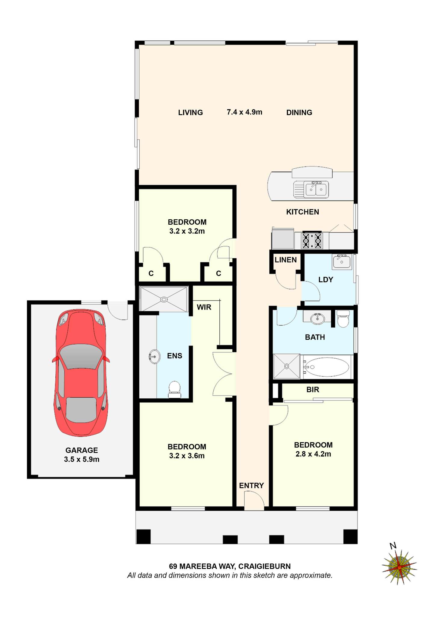 Floorplan of Homely house listing, 69 Mareeba Way, Craigieburn VIC 3064