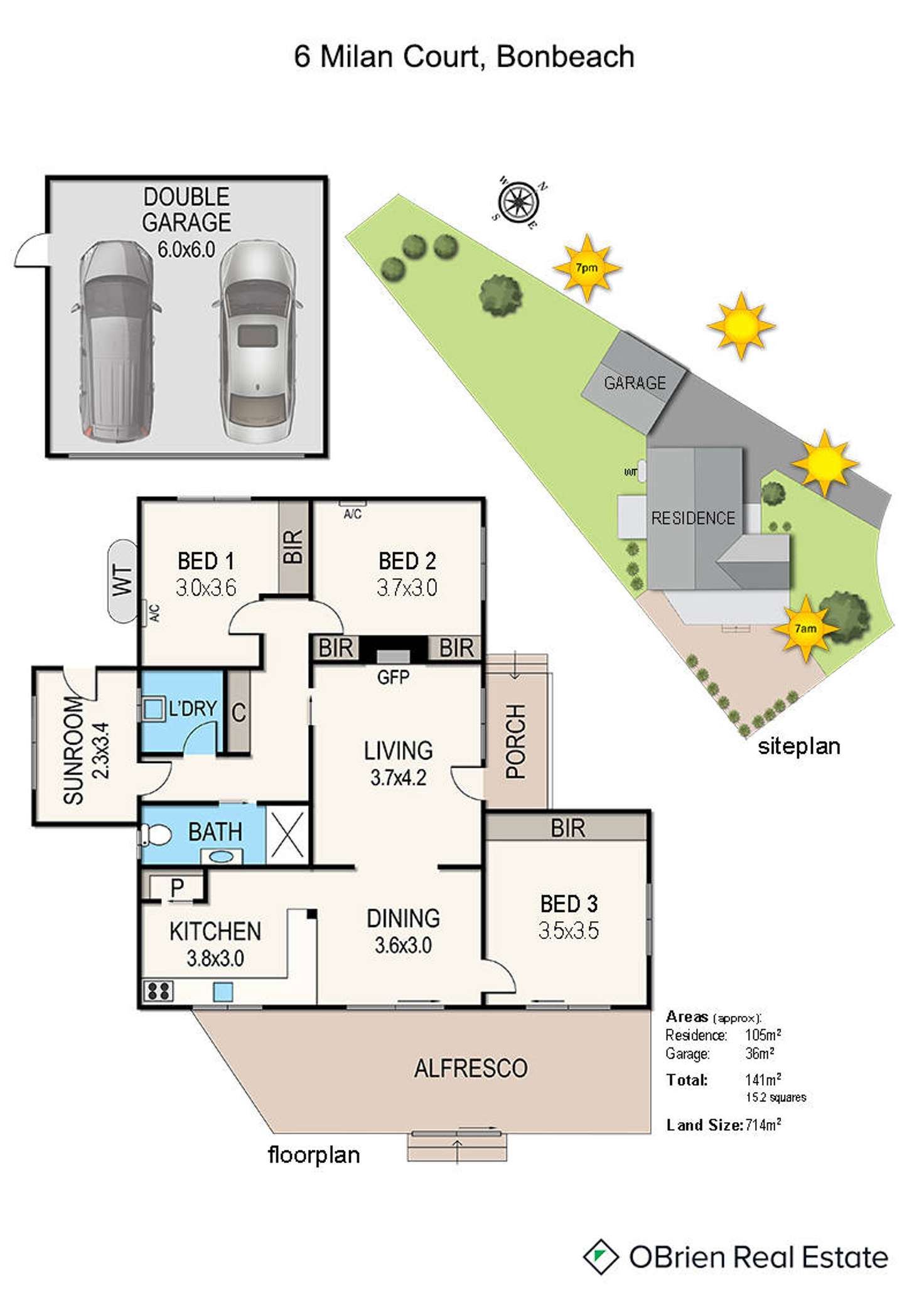 Floorplan of Homely house listing, 6 Milan Court, Bonbeach VIC 3196