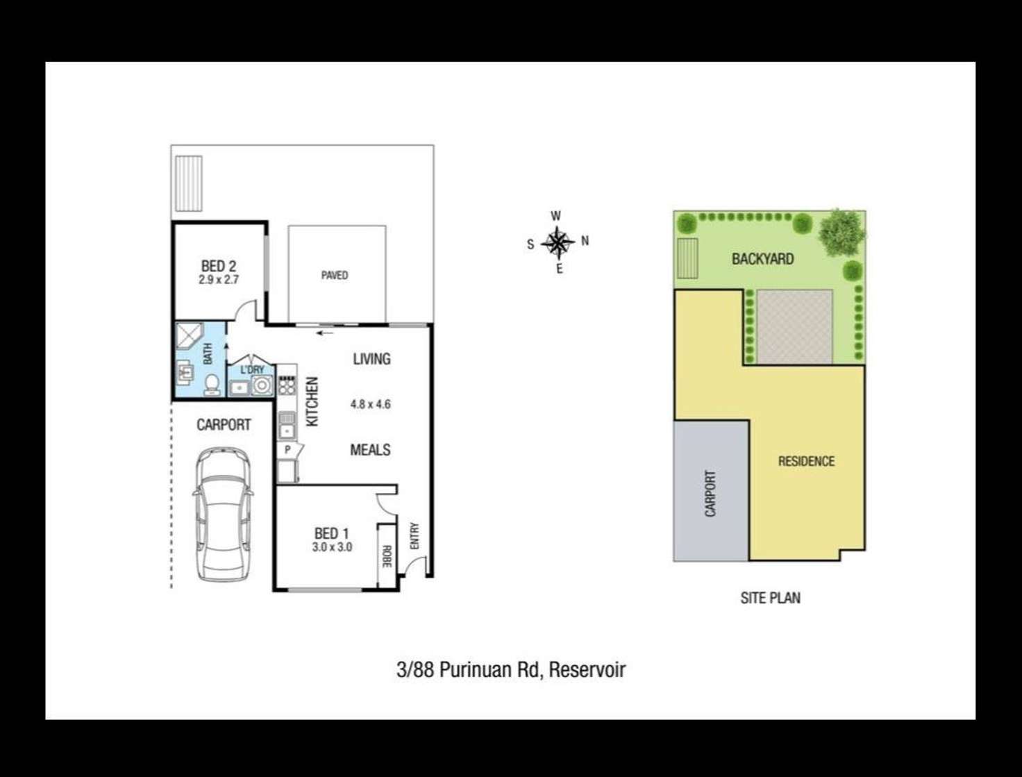 Floorplan of Homely unit listing, 3/88 Purinuan Road, Reservoir VIC 3073