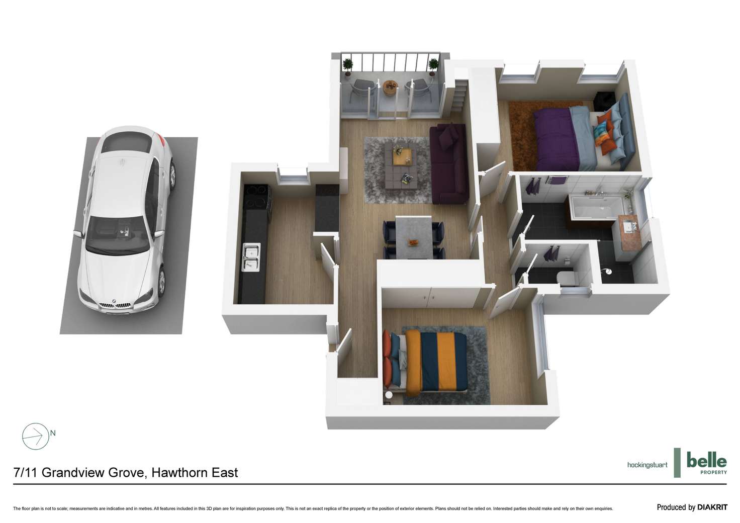 Floorplan of Homely apartment listing, 7/11 Grandview Grove, Hawthorn East VIC 3123