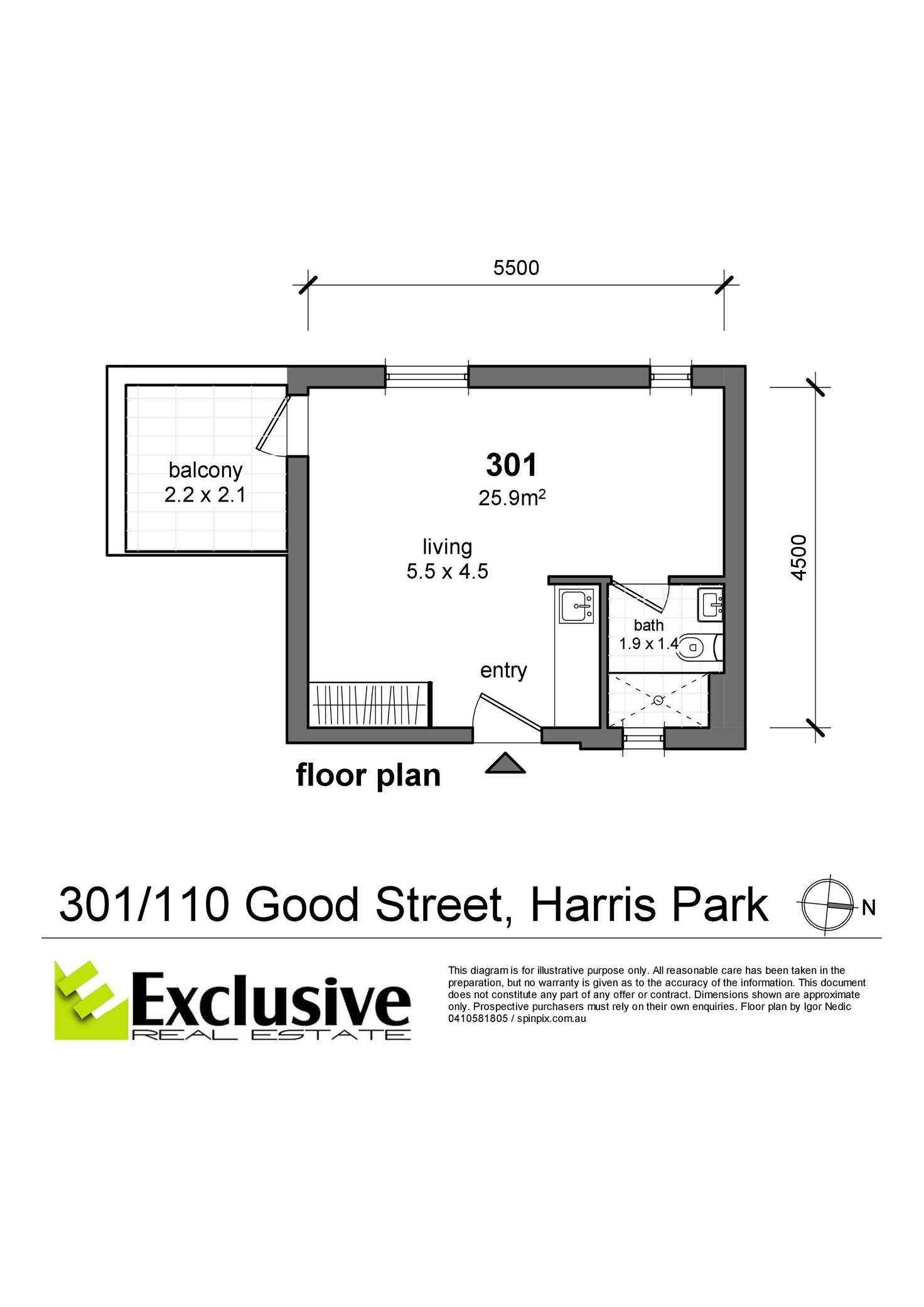 Floorplan of Homely apartment listing, 301/15 Hercules Street, Ashfield NSW 2131