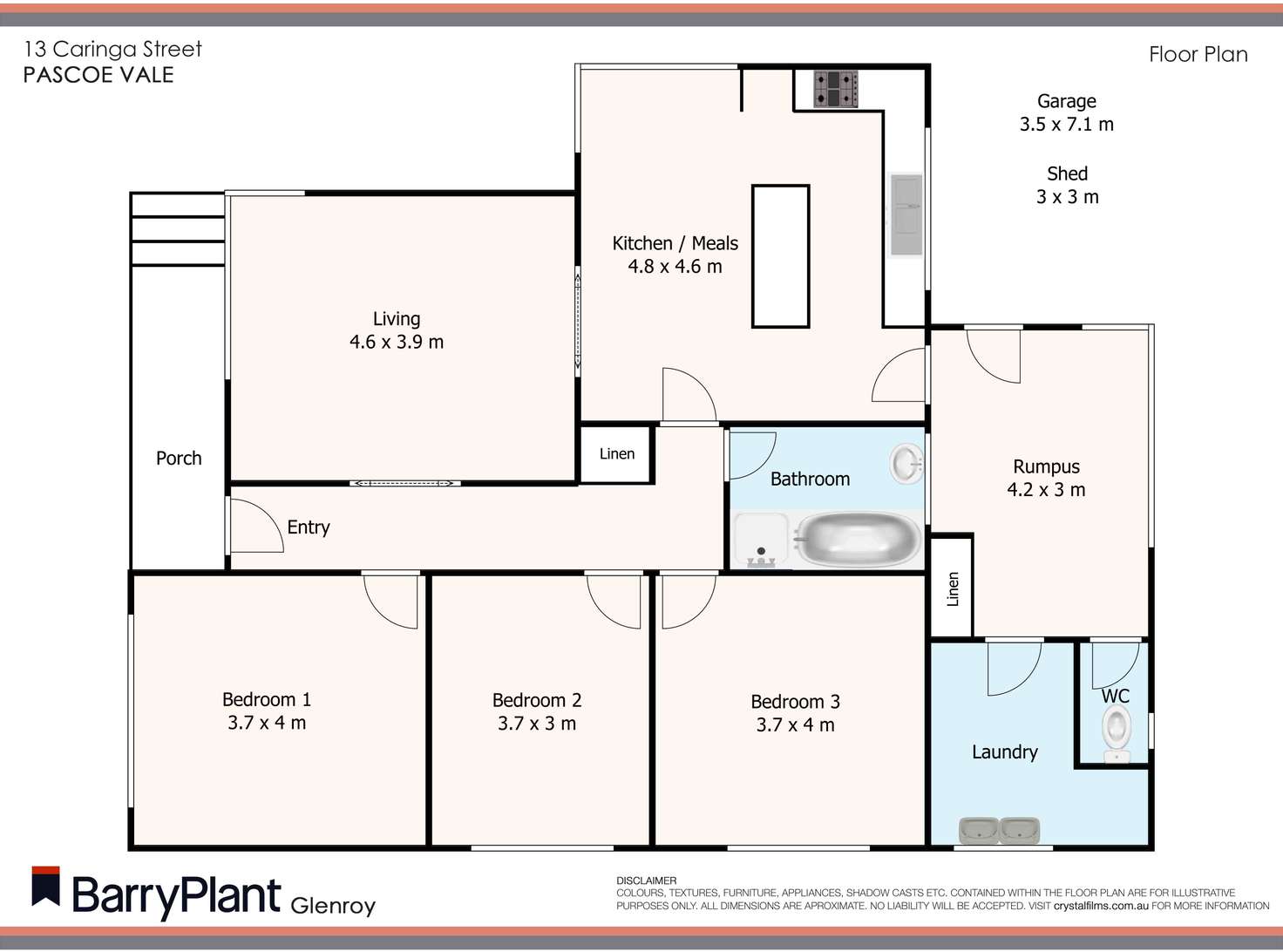 Floorplan of Homely house listing, 13 Caringa Street, Pascoe Vale VIC 3044