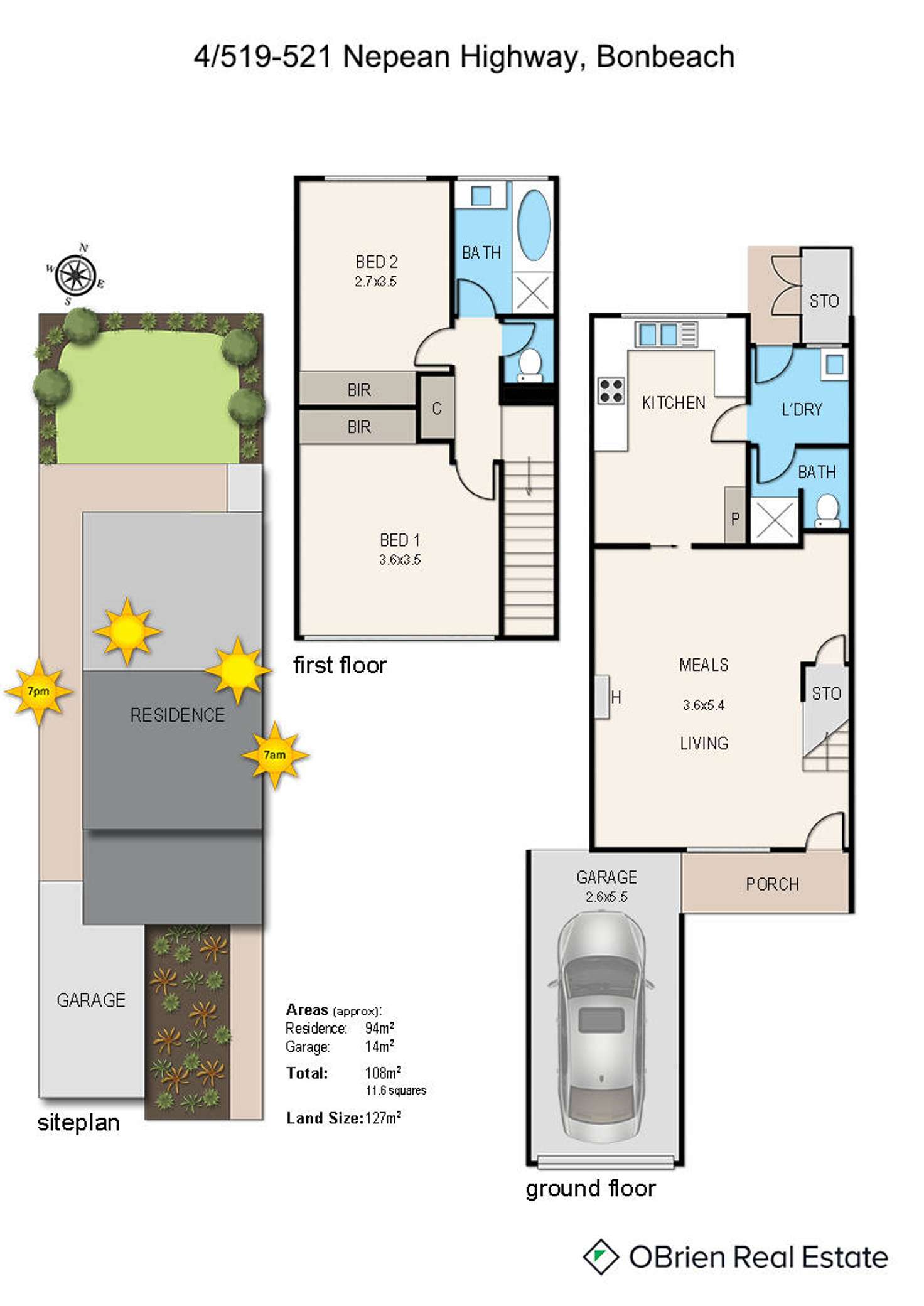 Floorplan of Homely townhouse listing, 4/519-521 Nepean Highway, Bonbeach VIC 3196