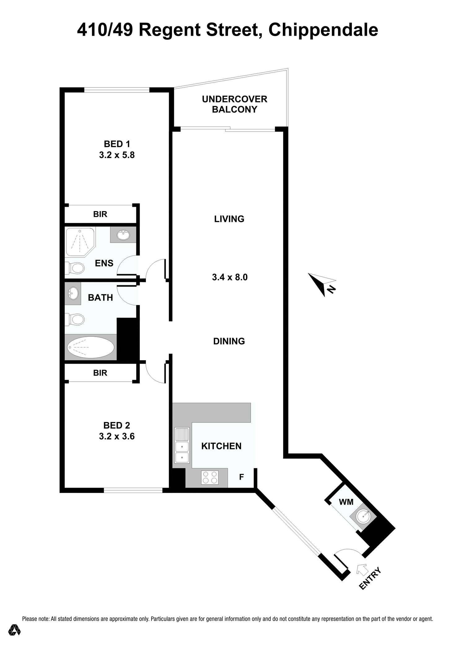 Floorplan of Homely apartment listing, 410/49 Regent Street, Chippendale NSW 2008