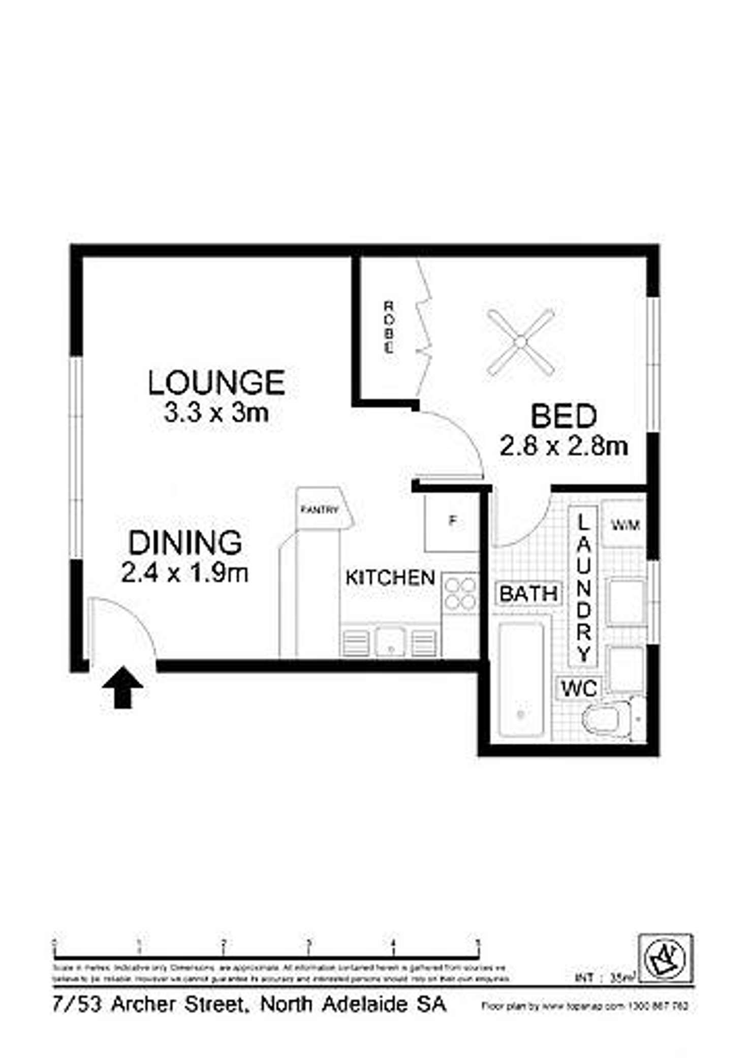 Floorplan of Homely unit listing, 7/53 Archer Street, North Adelaide SA 5006