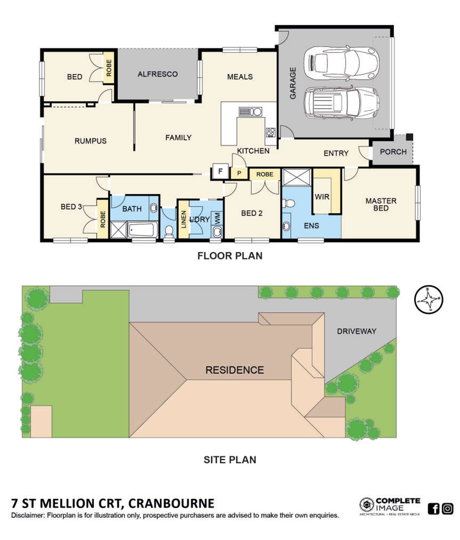 Floorplan of Homely house listing, 7 St Mellion Court, Cranbourne VIC 3977