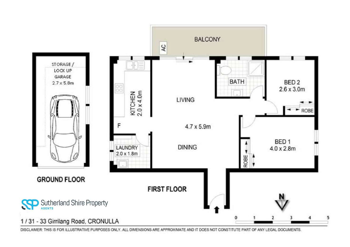 Floorplan of Homely apartment listing, 1/31-33 Girrilang Road, Cronulla NSW 2230