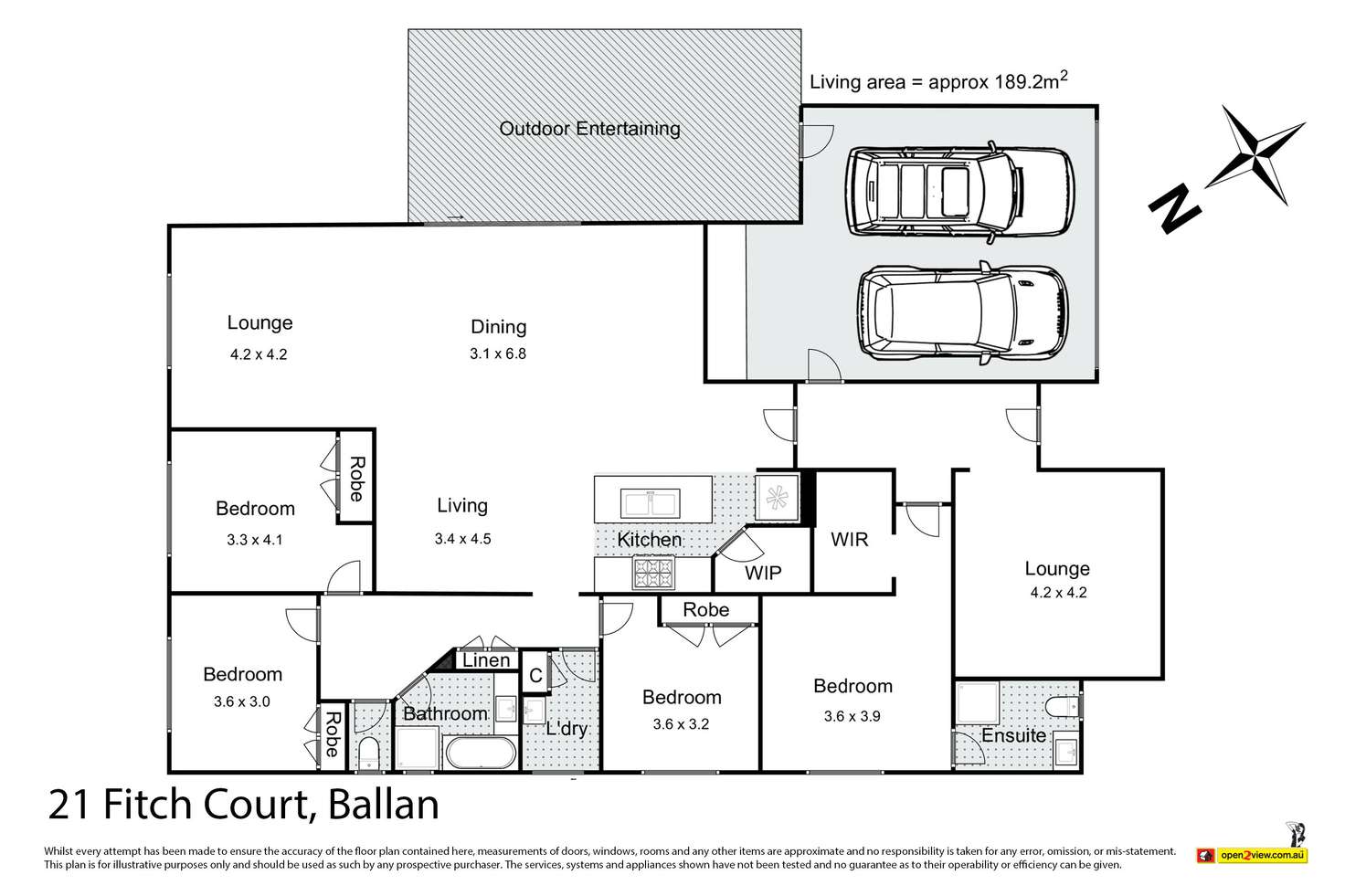 Floorplan of Homely house listing, 21 Fitch Court, Ballan VIC 3342