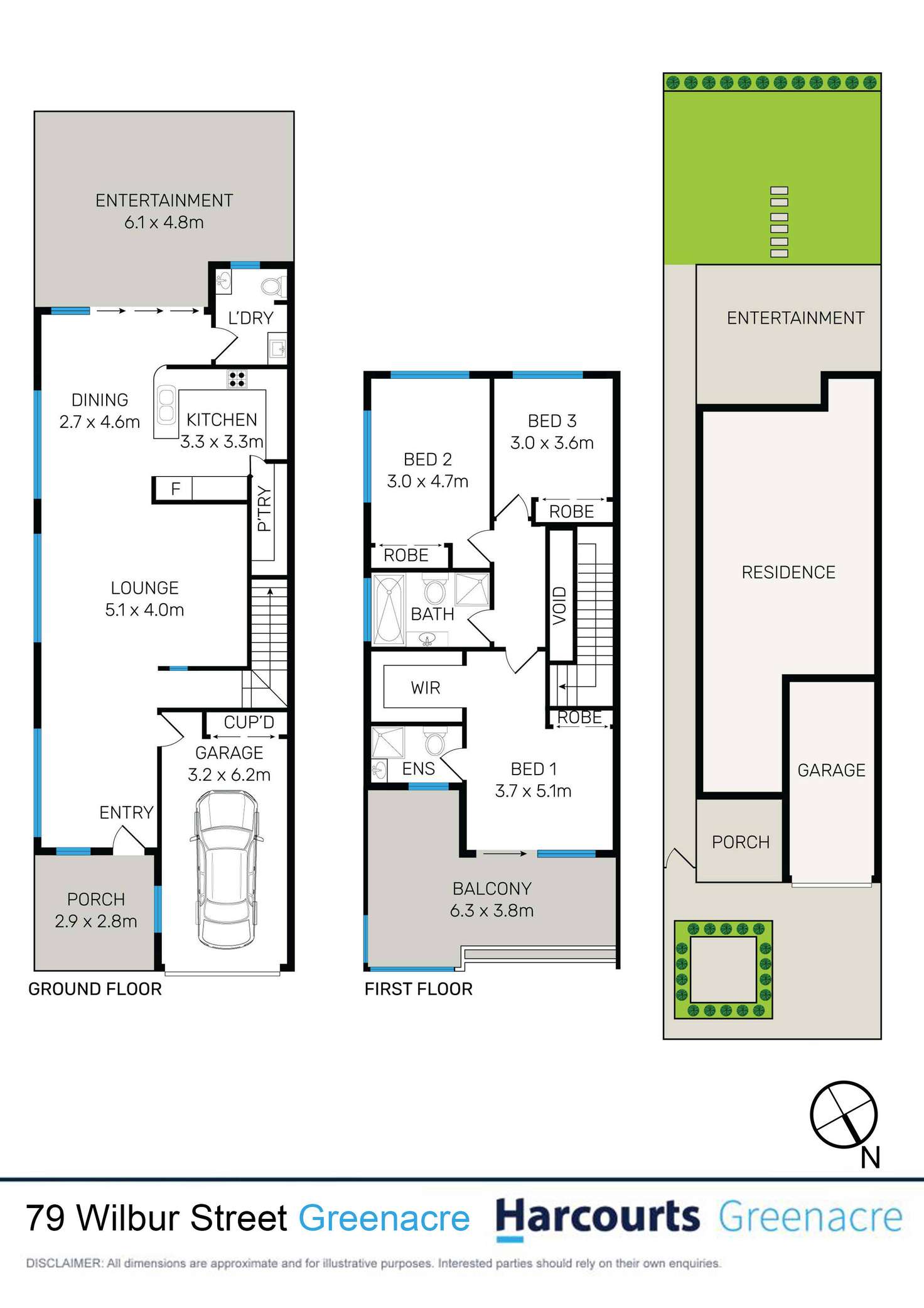 Floorplan of Homely semiDetached listing, 79 Wilbur Street, Greenacre NSW 2190