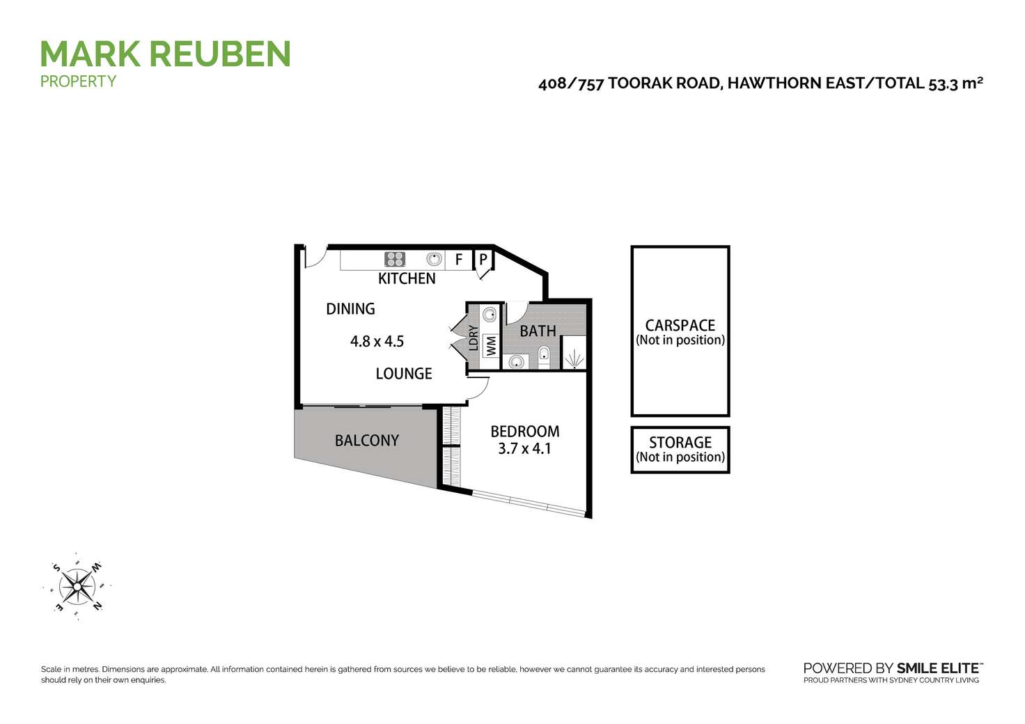 Floorplan of Homely apartment listing, Level 4/408/757 Toorak Road, Hawthorn East VIC 3123