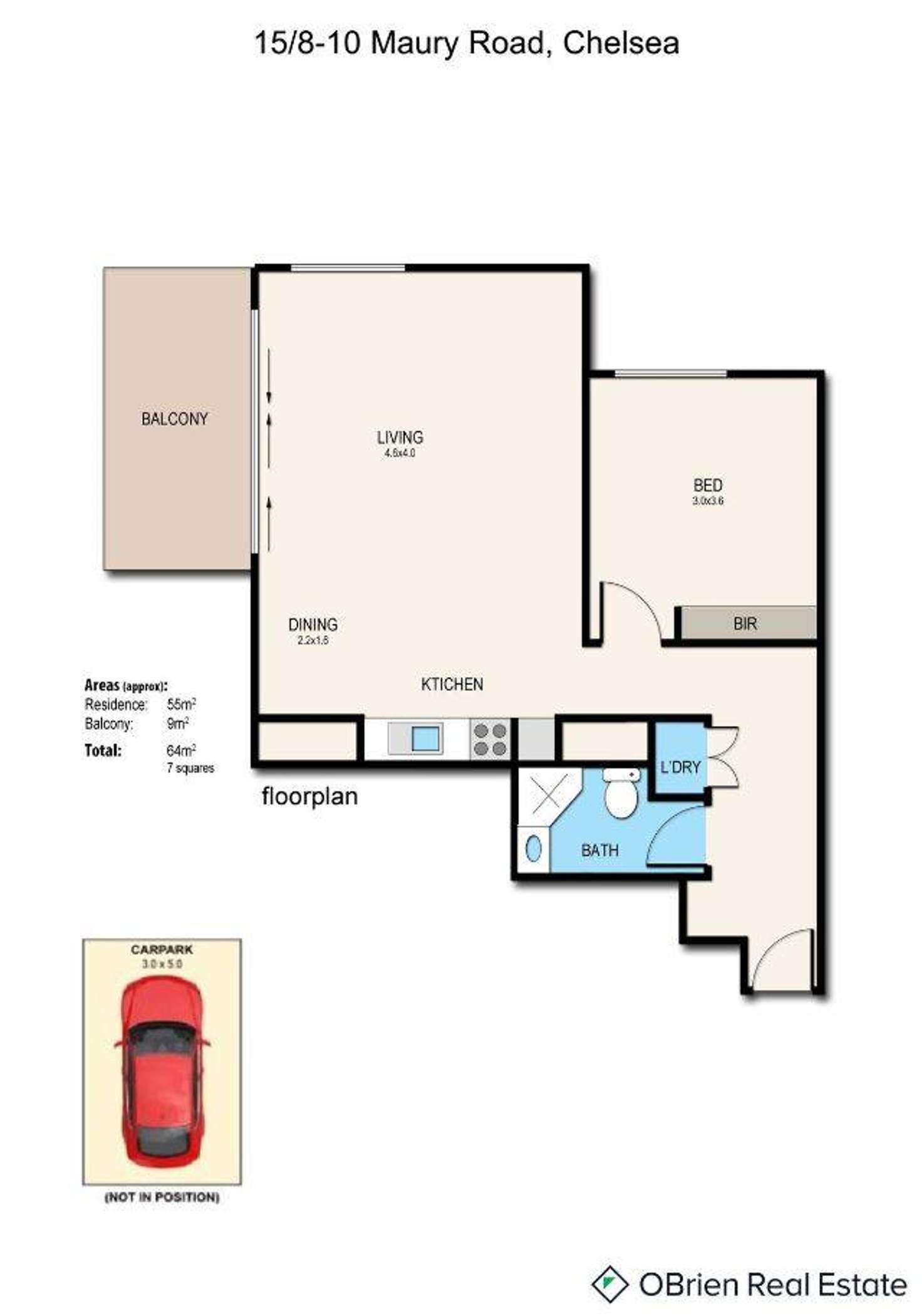 Floorplan of Homely apartment listing, 15/8 Maury Road, Chelsea VIC 3196