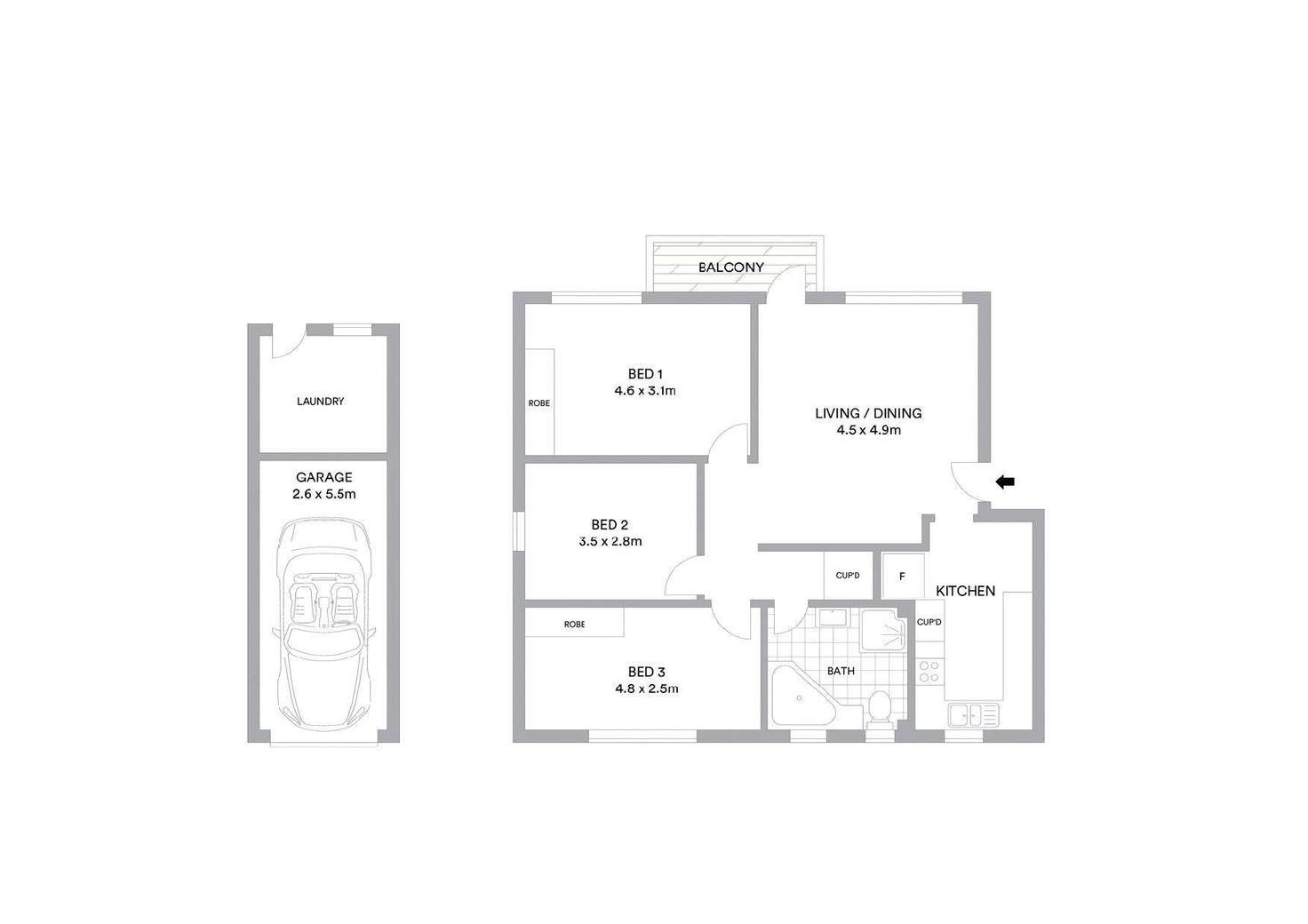 Floorplan of Homely unit listing, 4/112 Garden Street, Maroubra NSW 2035