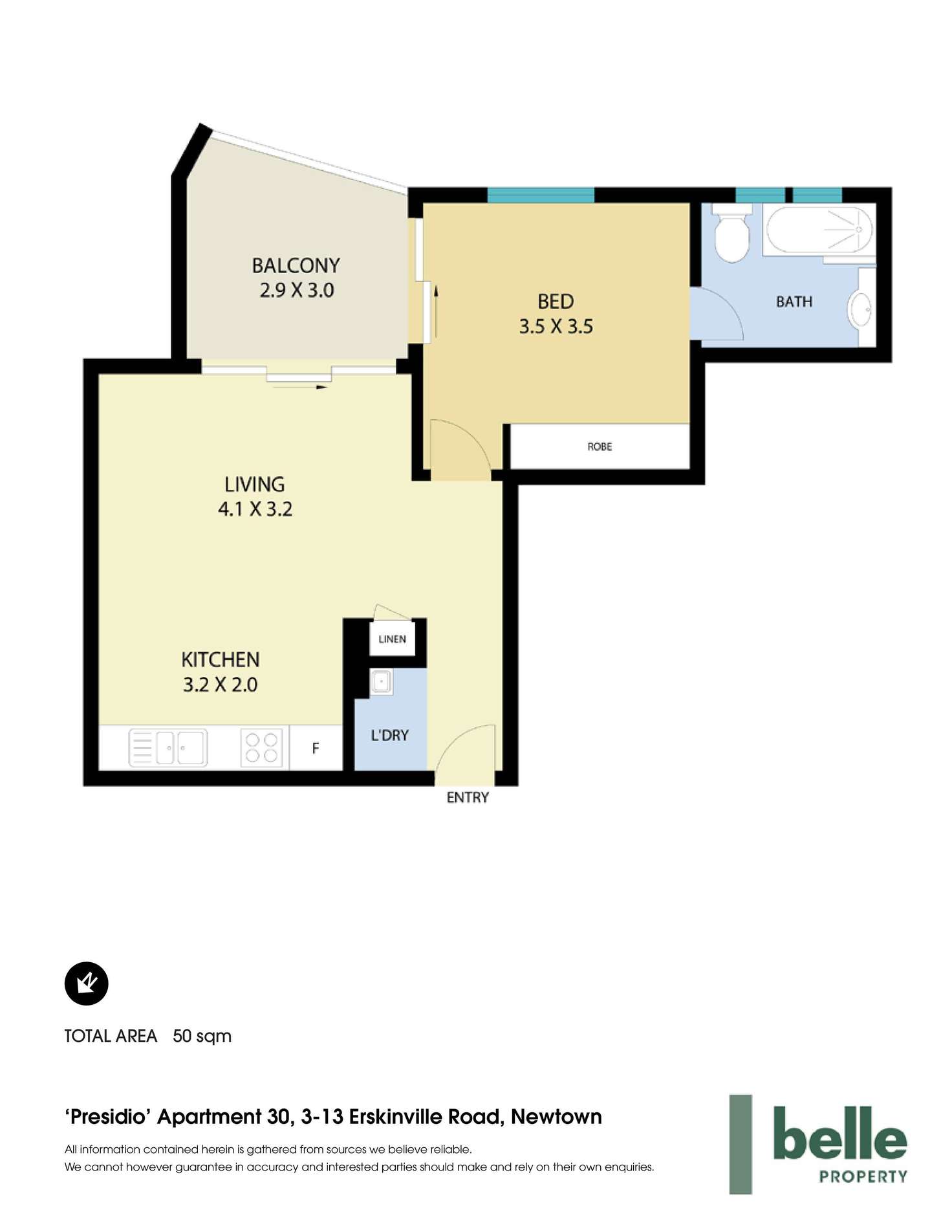 Floorplan of Homely apartment listing, 30/3-13 Erskineville Road, Newtown NSW 2042