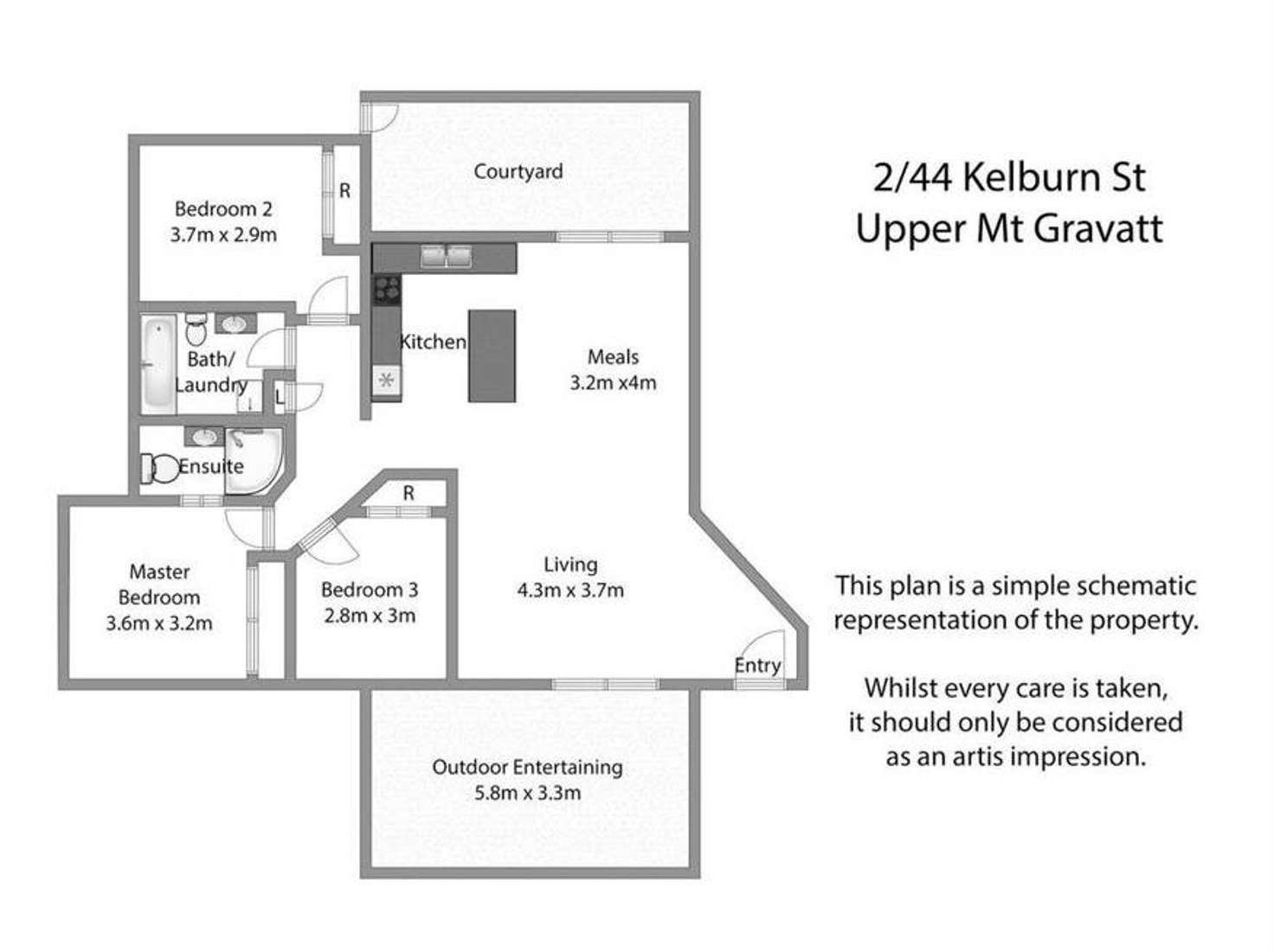 Floorplan of Homely unit listing, 2/44 Kelburn Street, Upper Mount Gravatt QLD 4122