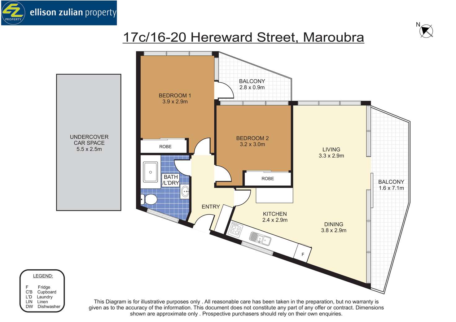 Floorplan of Homely apartment listing, 17c/16-20 Hereward Street, Maroubra NSW 2035