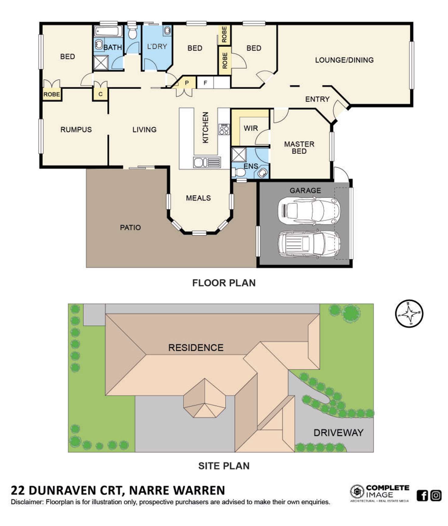Floorplan of Homely house listing, 22 Dunraven Court, Narre Warren VIC 3805