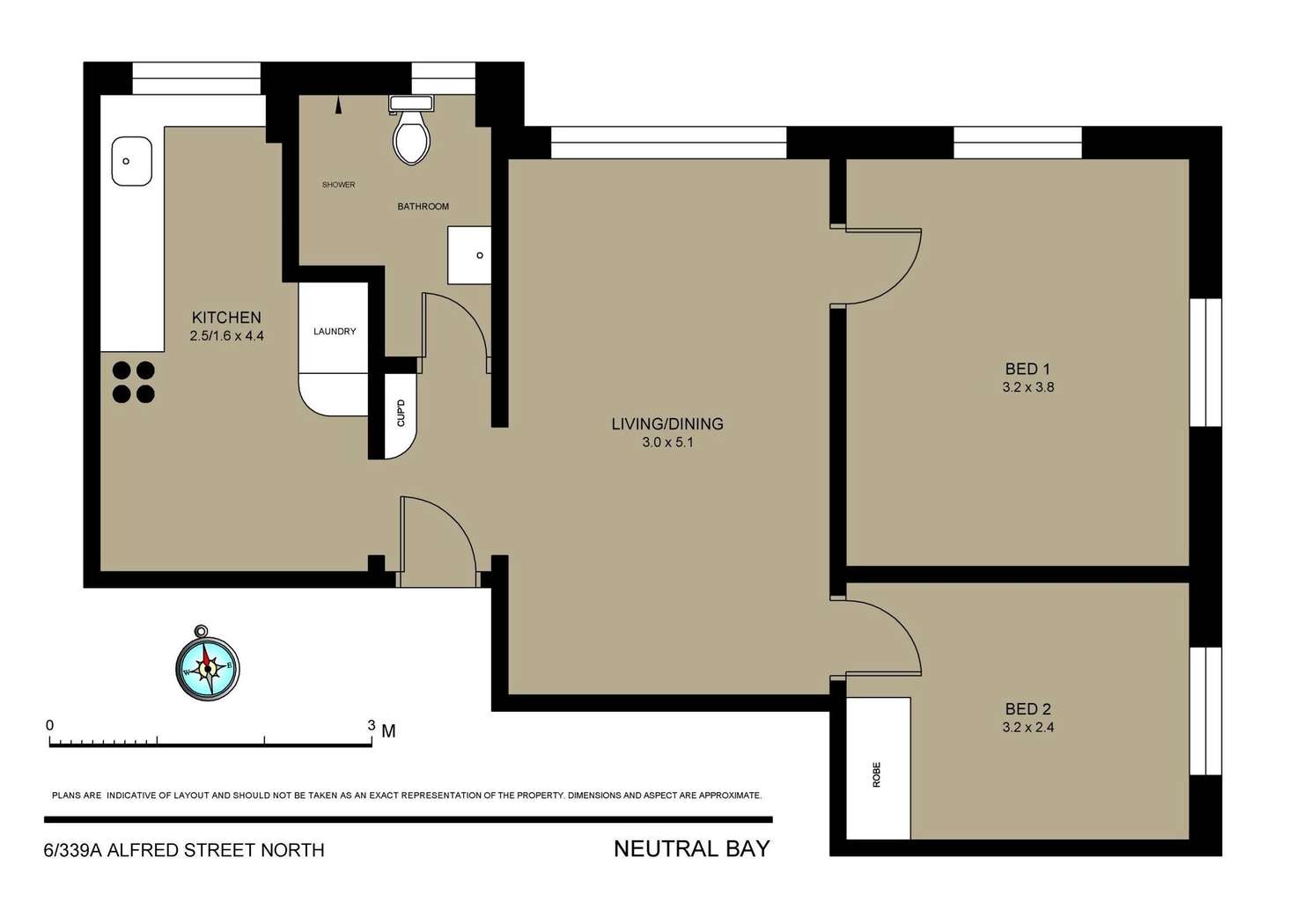 Floorplan of Homely unit listing, 6/339a Alfred Street North, Neutral Bay NSW 2089