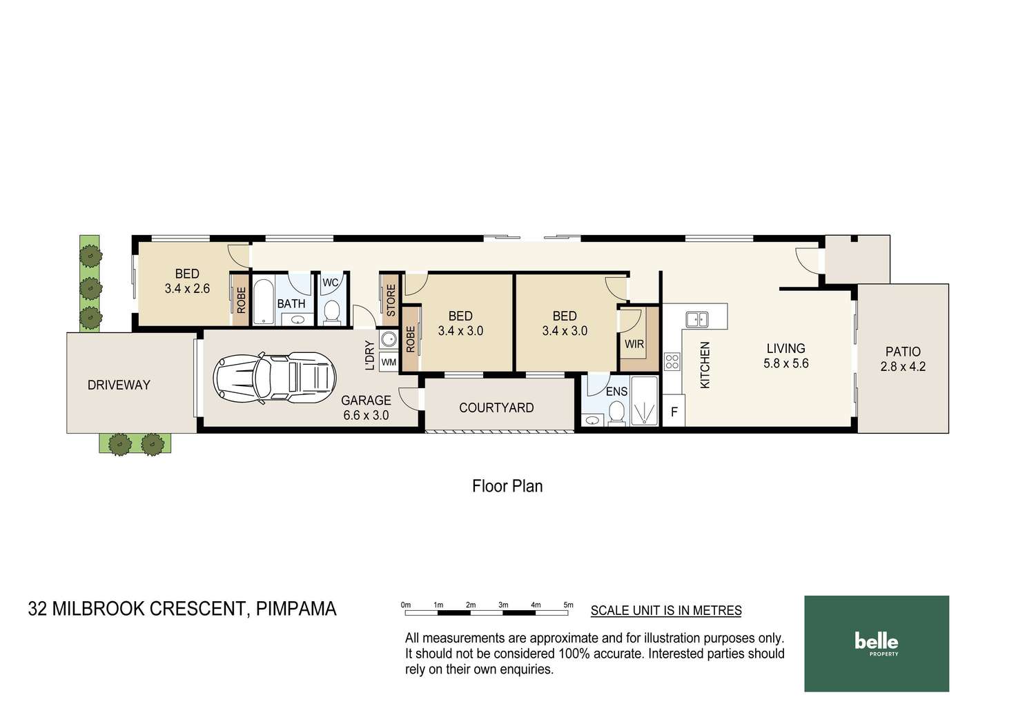 Floorplan of Homely house listing, 32 Milbrook Crescent, Pimpama QLD 4209