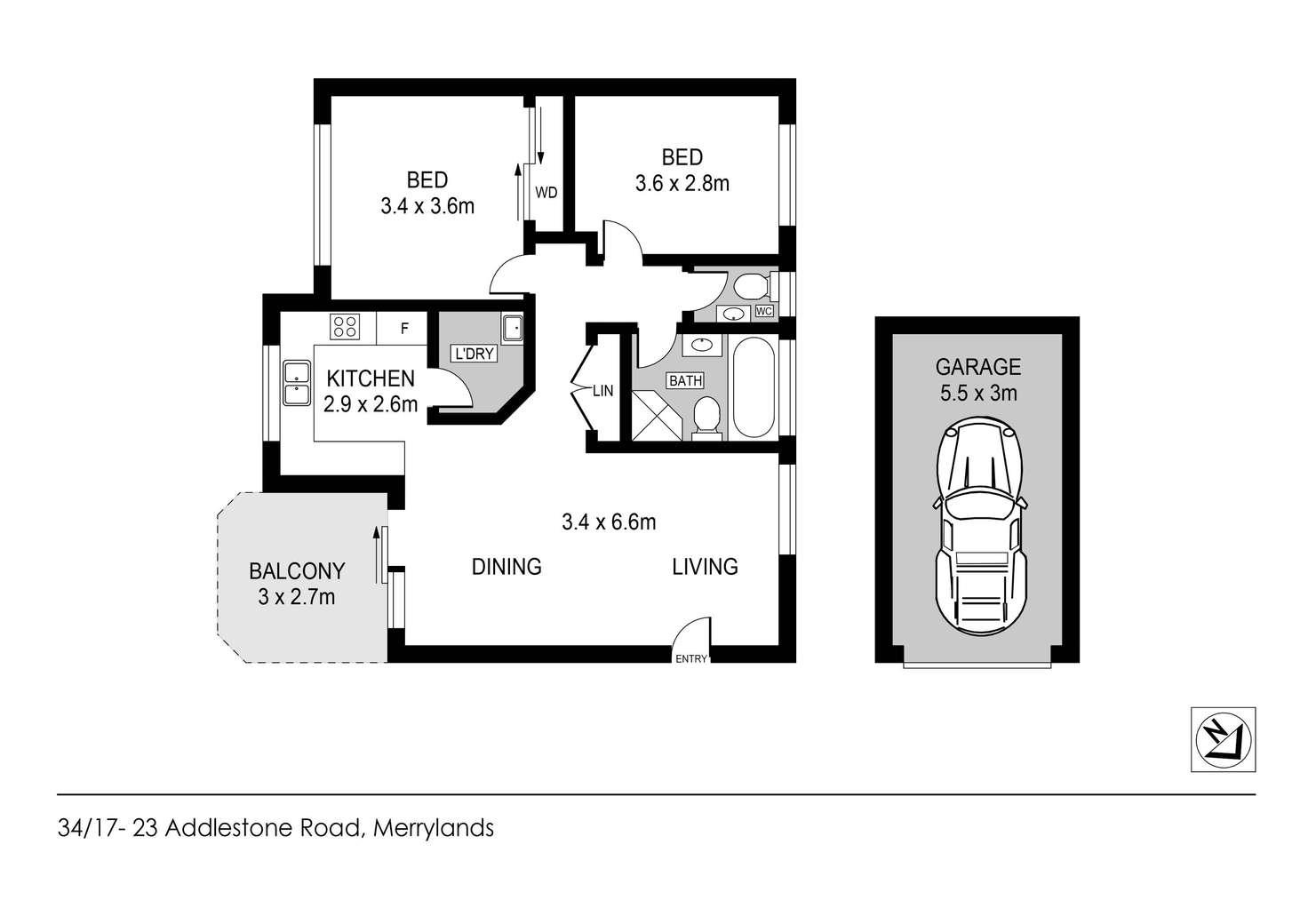 Floorplan of Homely apartment listing, 34/17-23 Addlestone Road, Merrylands NSW 2160