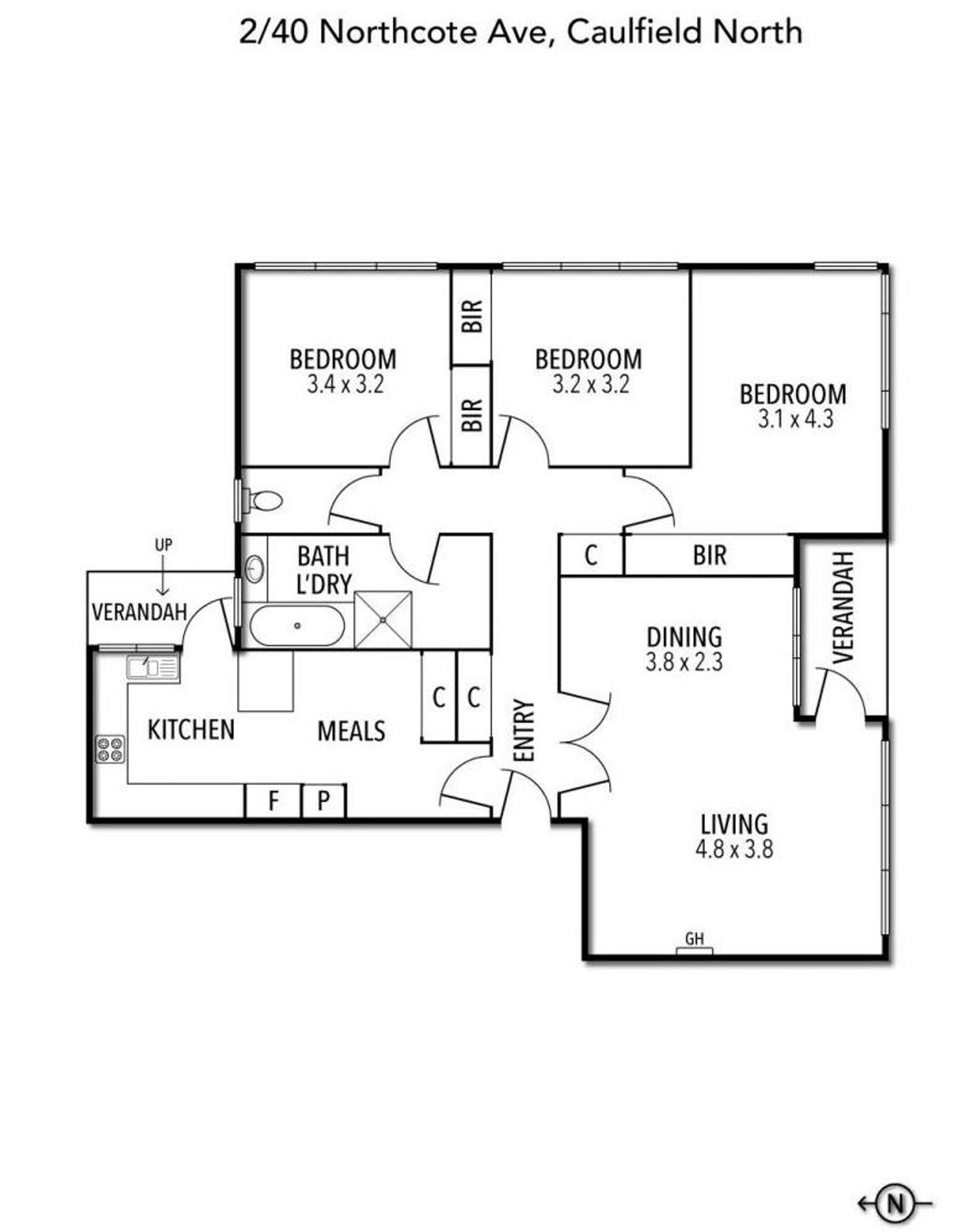 Floorplan of Homely apartment listing, 2/40 Northcote Avenue, Caulfield North VIC 3161