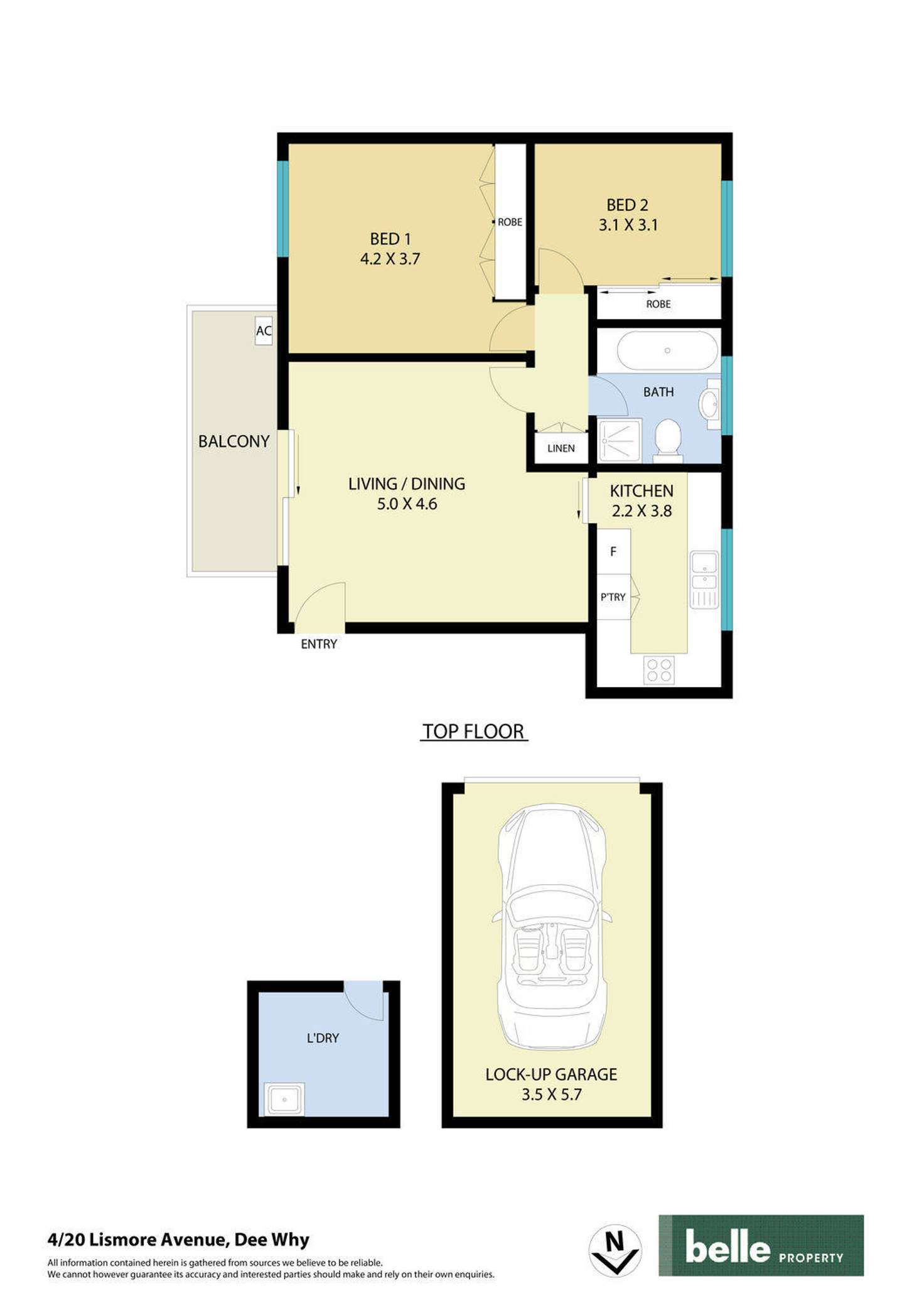 Floorplan of Homely apartment listing, 4/20 Lismore Avenue, Dee Why NSW 2099