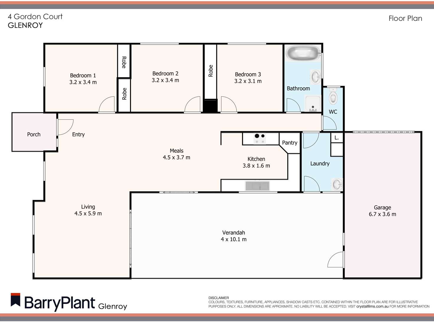 Floorplan of Homely unit listing, 4 Gordon Court, Glenroy VIC 3046