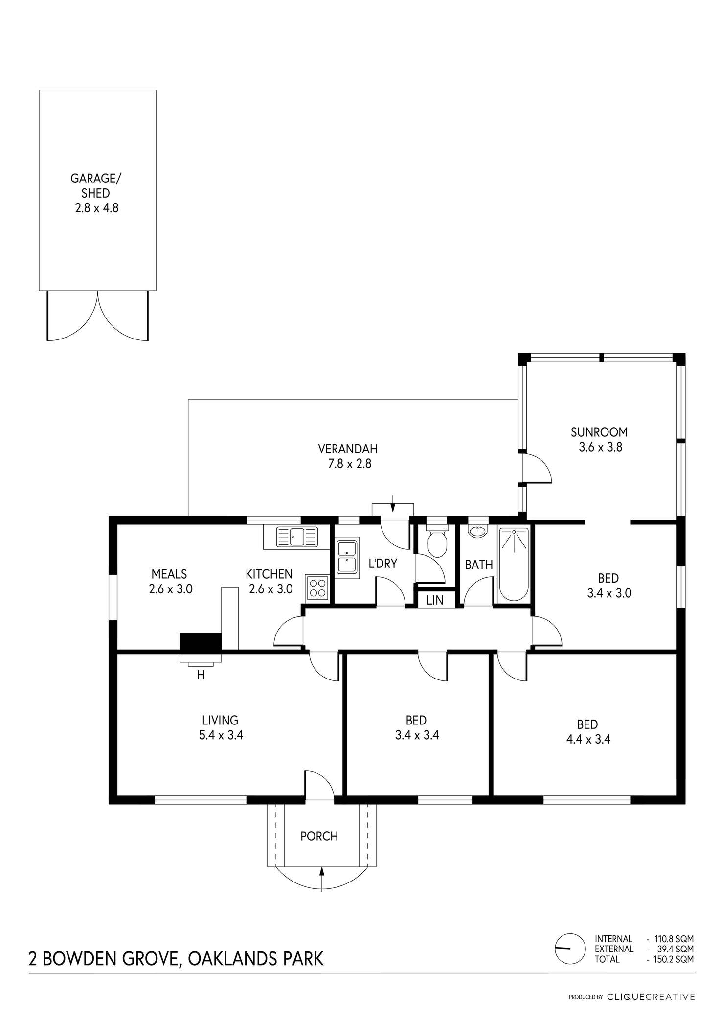 Floorplan of Homely house listing, 2 Bowden Grove, Oaklands Park SA 5046