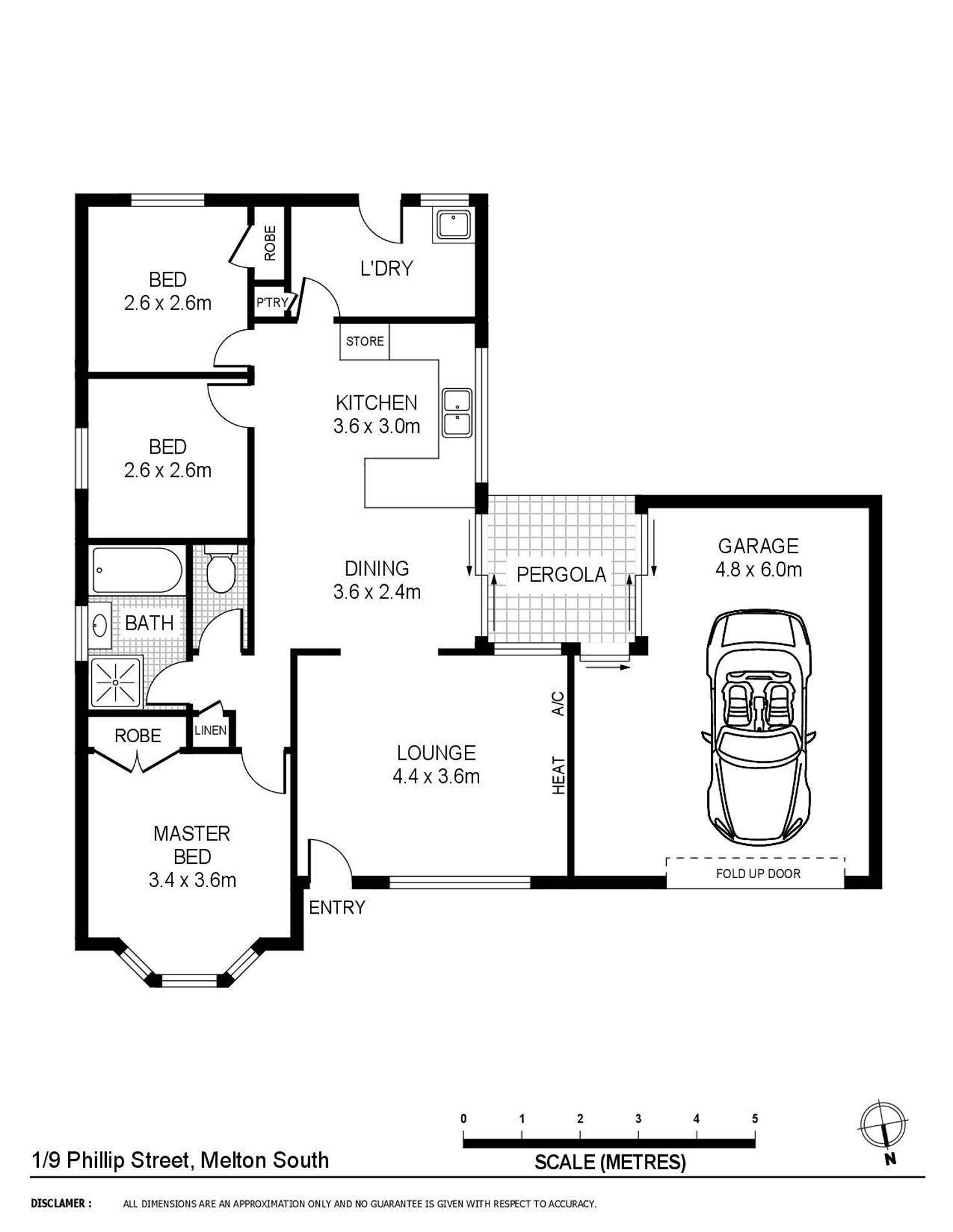Floorplan of Homely unit listing, 1/9 Phillip Street, Melton South VIC 3338