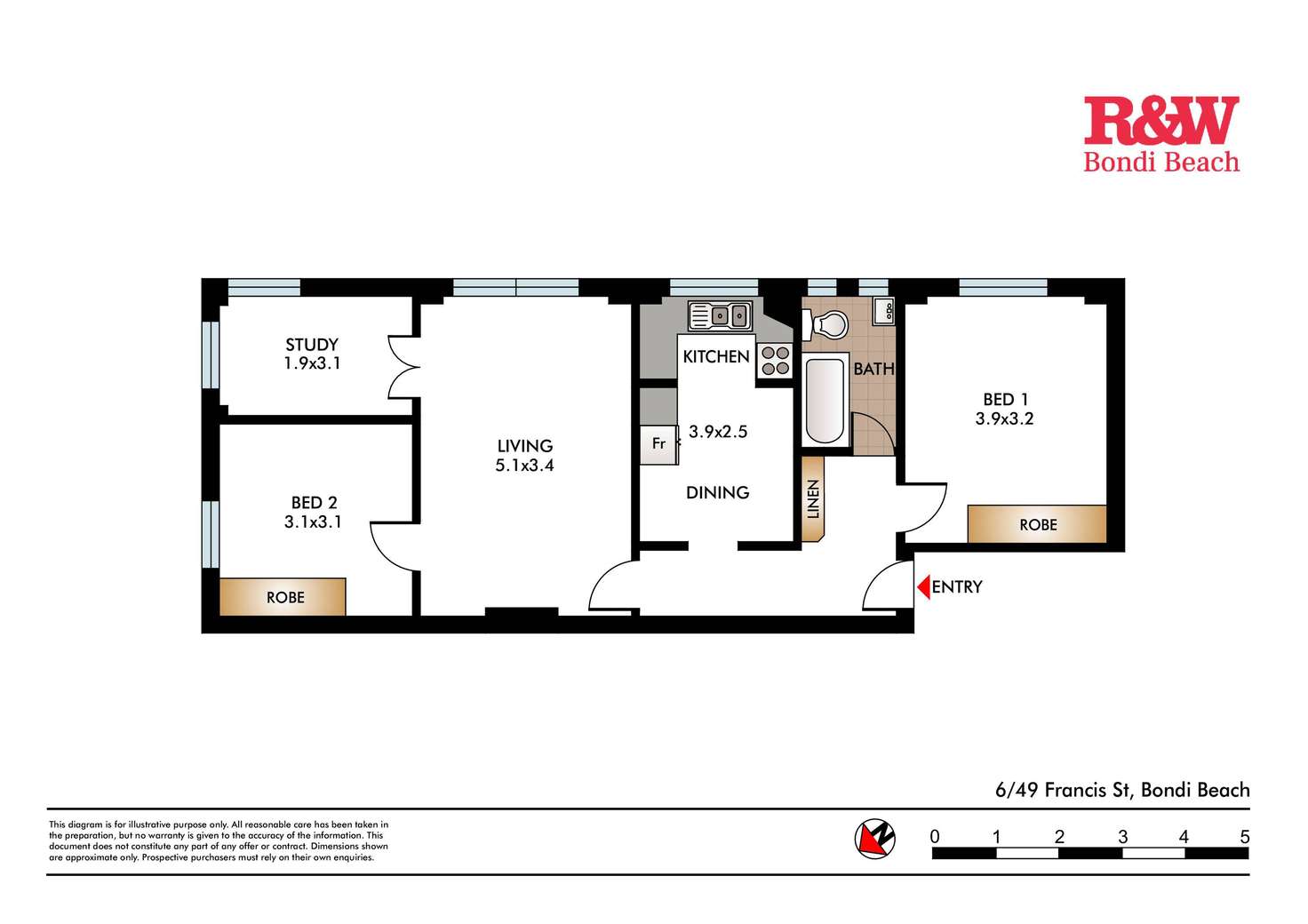 Floorplan of Homely apartment listing, 6/49 Francis Street, Bondi Beach NSW 2026