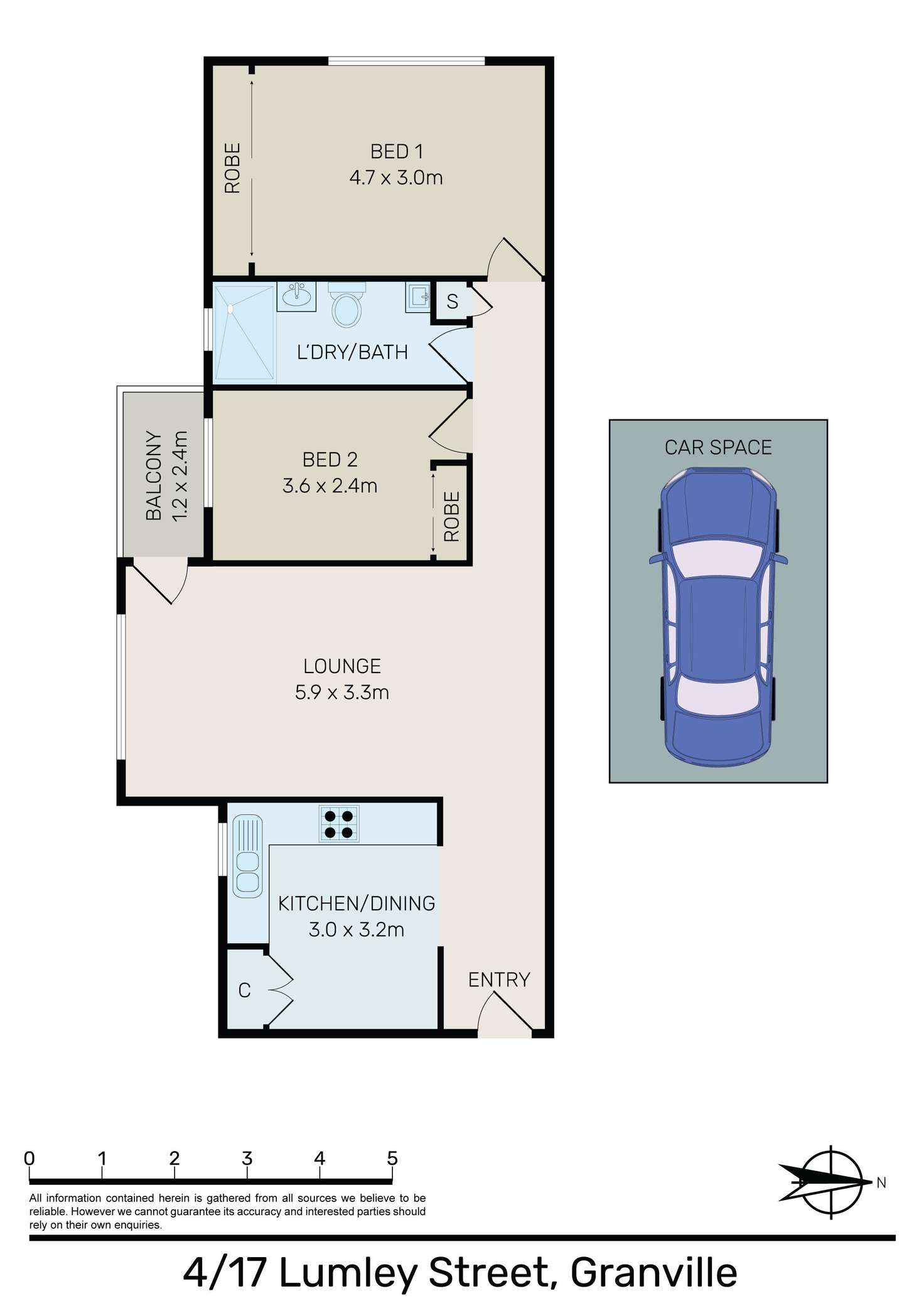 Floorplan of Homely unit listing, 4/17 Lumley Street, Granville NSW 2142