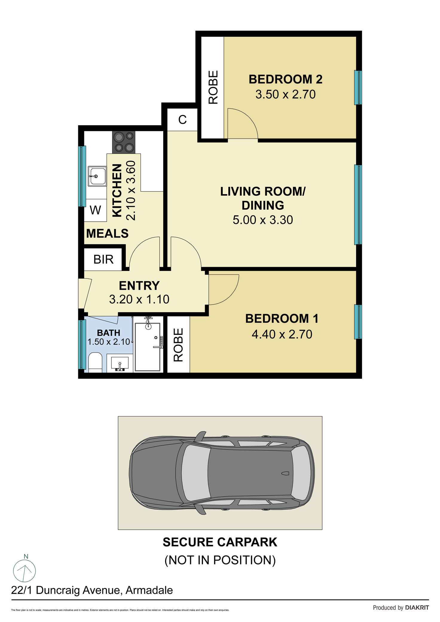 Floorplan of Homely apartment listing, 22/1 Duncraig Avenue, Armadale VIC 3143