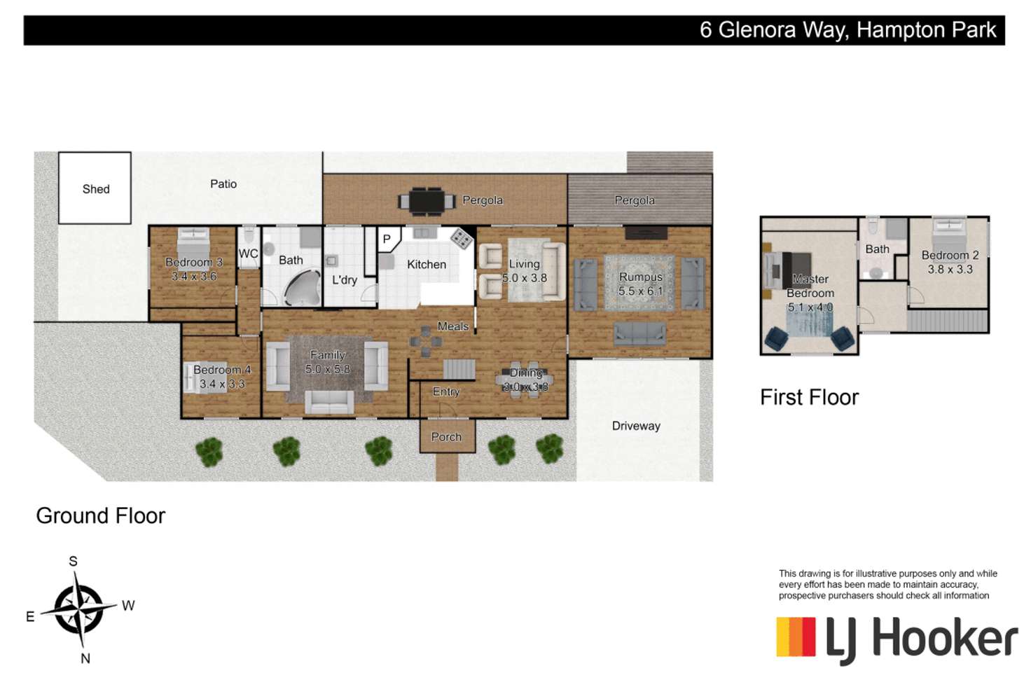 Floorplan of Homely house listing, 6 Glenora Way, Hampton Park VIC 3976