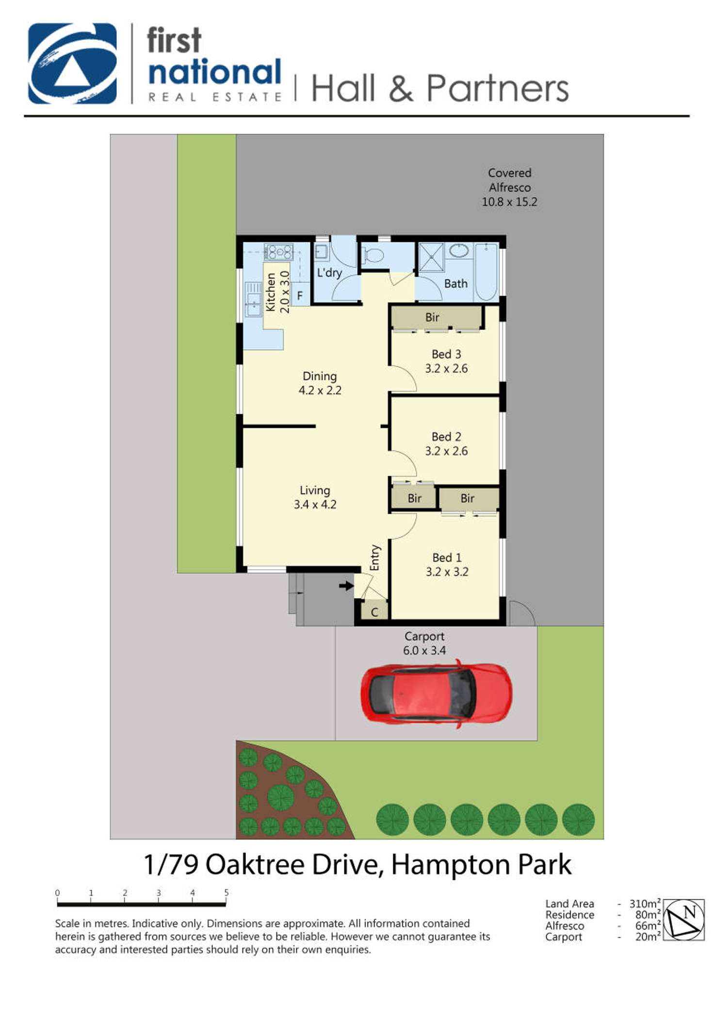 Floorplan of Homely unit listing, 1/79 Oaktree Drive, Hampton Park VIC 3976