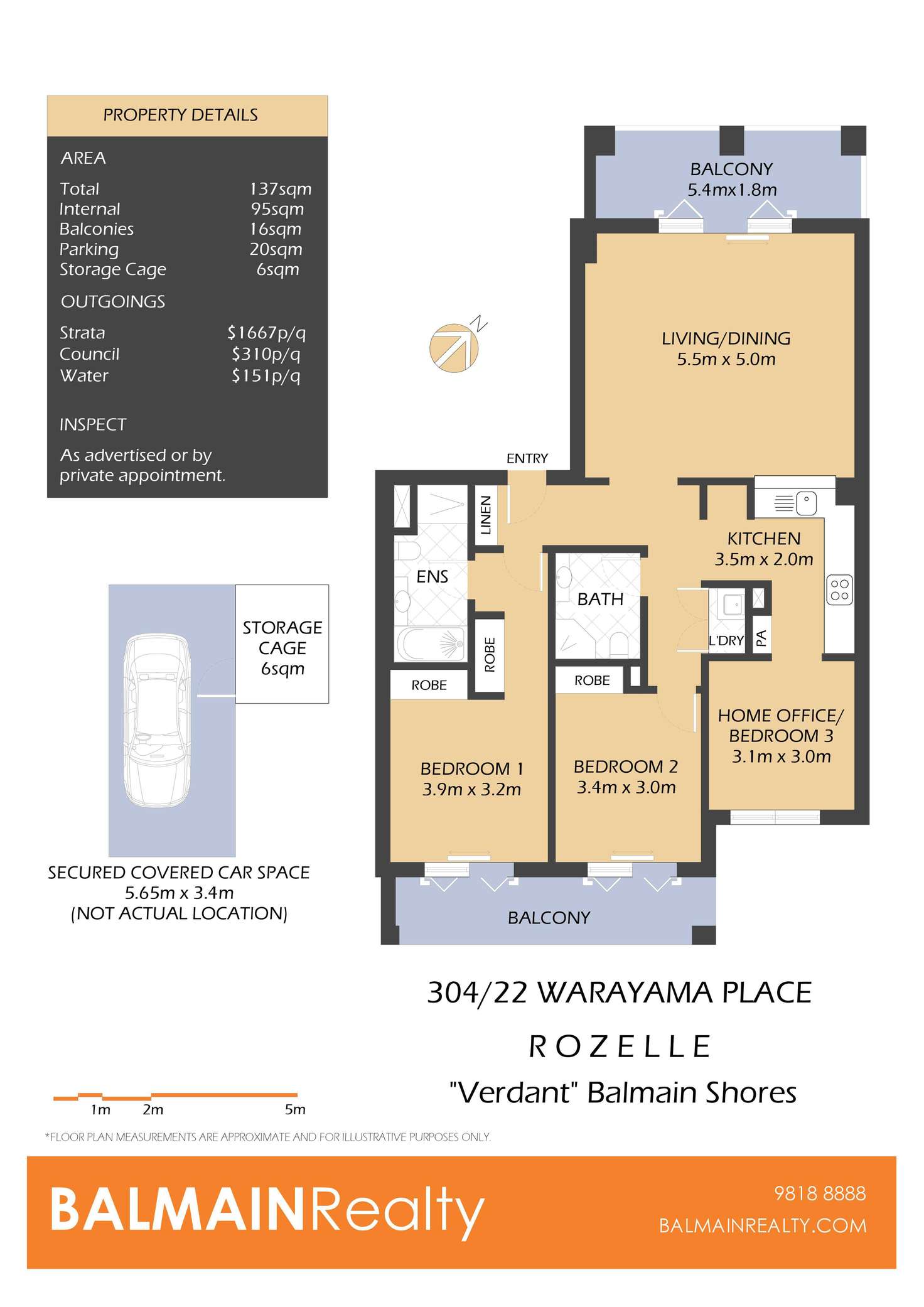 Floorplan of Homely apartment listing, 304/22 Warayama Place, Rozelle NSW 2039